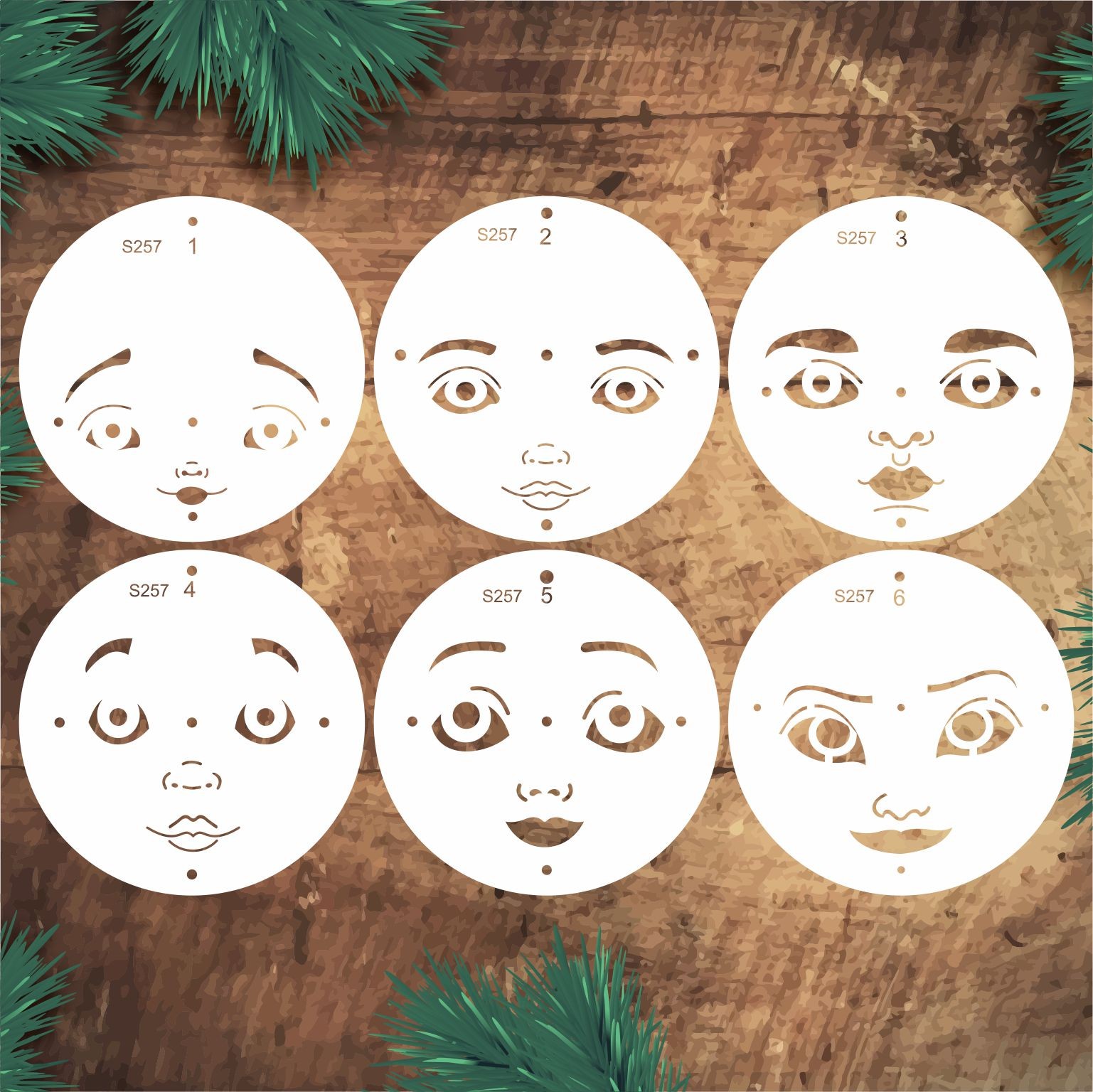 Stencil Tasarım S257 Anime İnsan Yüzleri- Dekoratif Duvar, Eşya, Fayans,Kumaş Boyama Şablonları