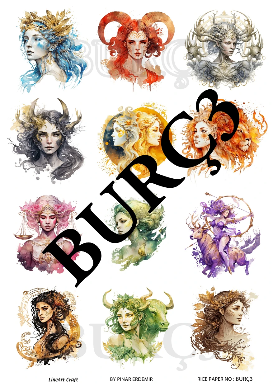 Lineart Pirinç Dekopaj Kağıdı BURÇ3 29x42cm