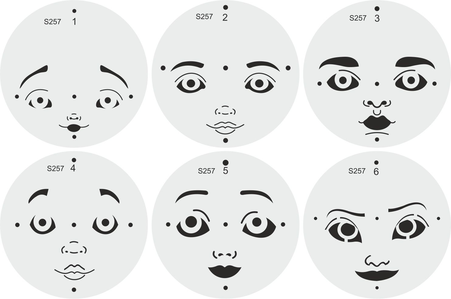 Stencil Tasarım S257 Anime İnsan Yüzleri- Dekoratif Duvar, Eşya, Fayans,Kumaş Boyama Şablonları