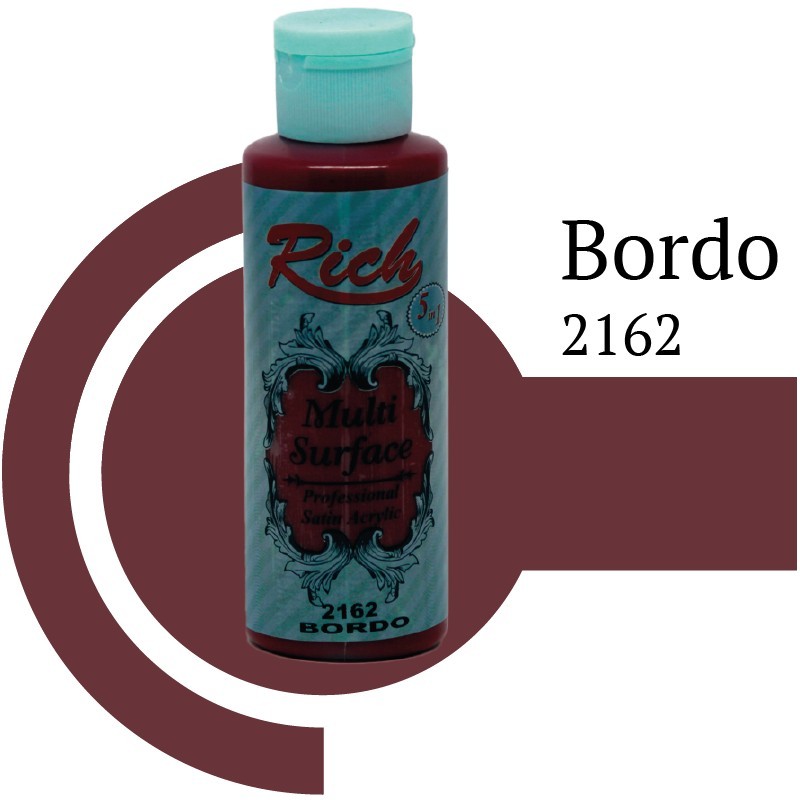 Rich Multi Surface 120 cc Bordo 2162 Akrilik  Ahşap, Cam, Fayans Stencil Boyası