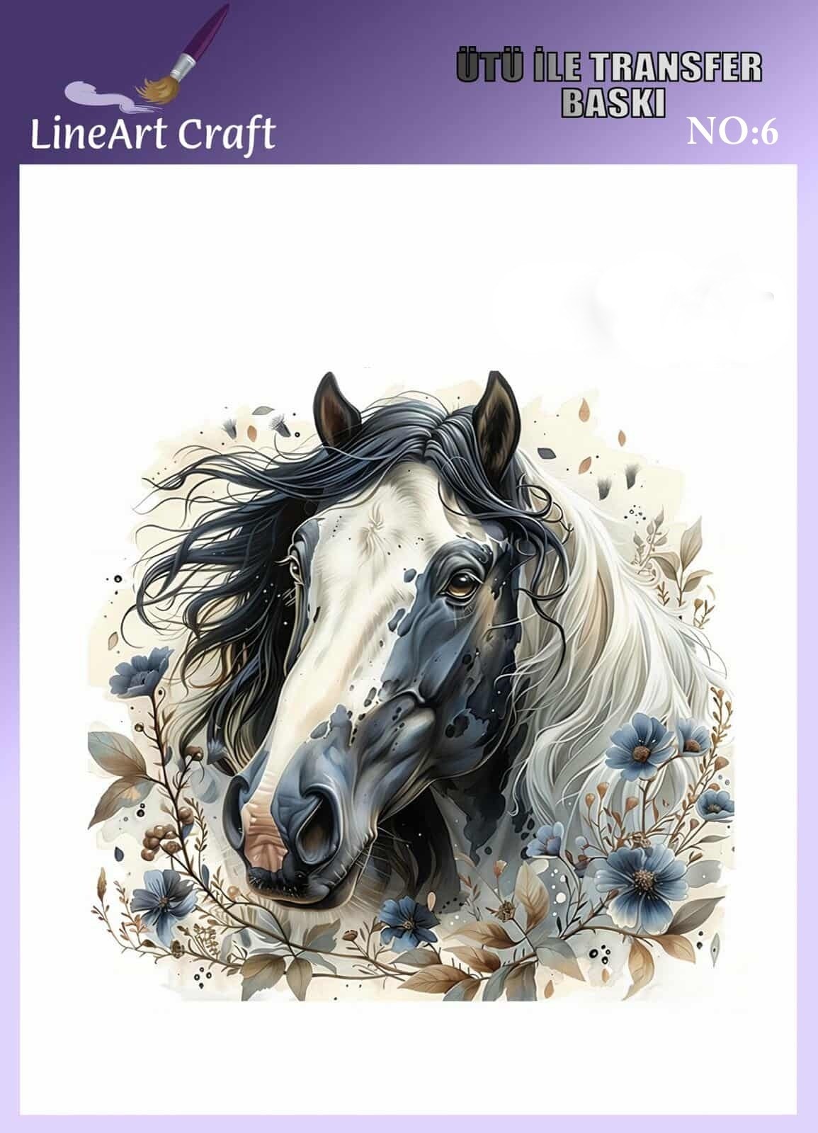 Lineart Ütü ile  Yapışan Kumaş Baskı, Kumaş Dekopaj, KD6, 20x20cm