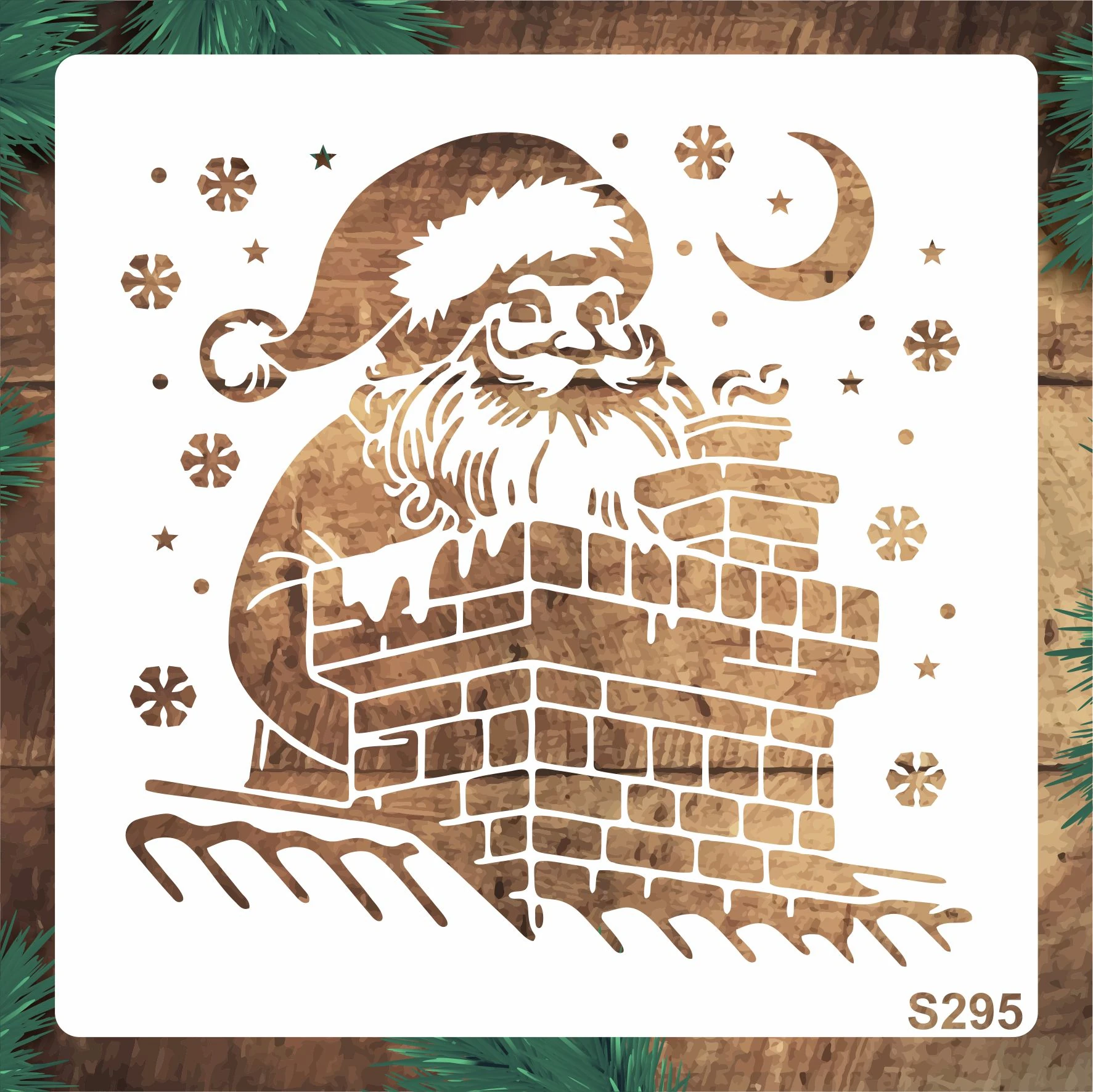 Stencil Tasarım S295 Noel Baba - Gnome ,Duvar, Eşya,kumaş, Boyama Şablonları