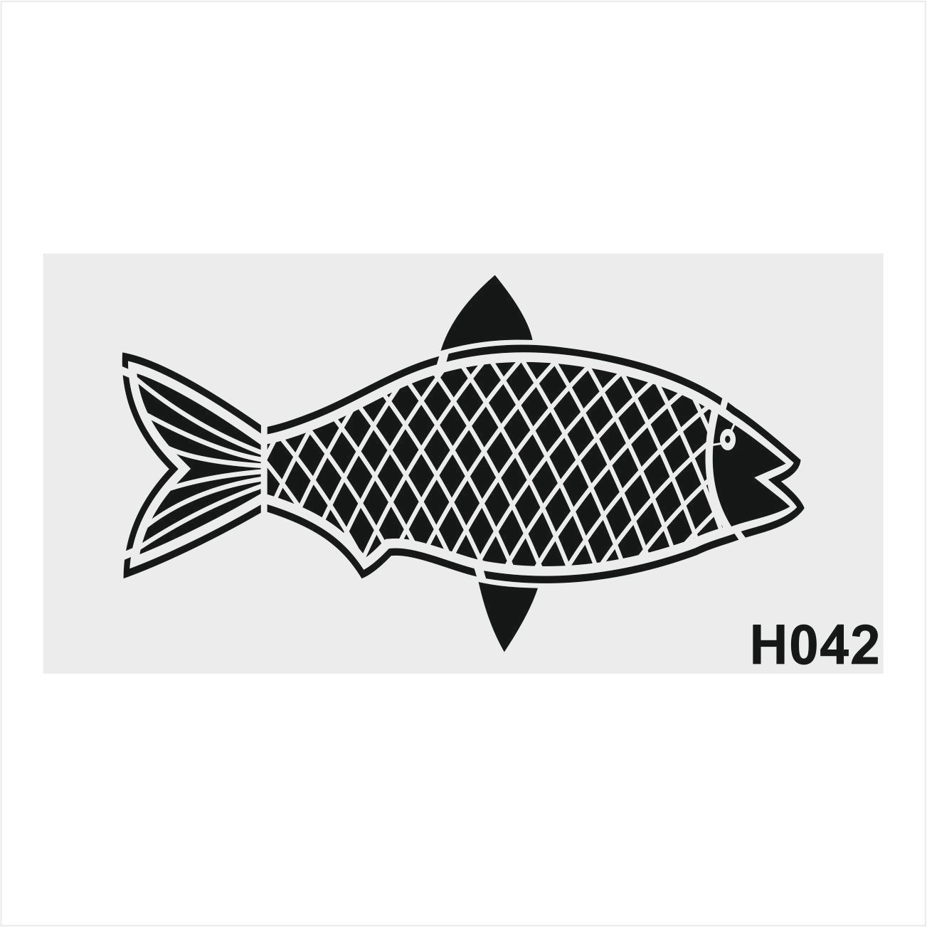 Stencil Tasarım H042 Balık Duvar Ahşap Cam Kumaş Boyama Şablonu