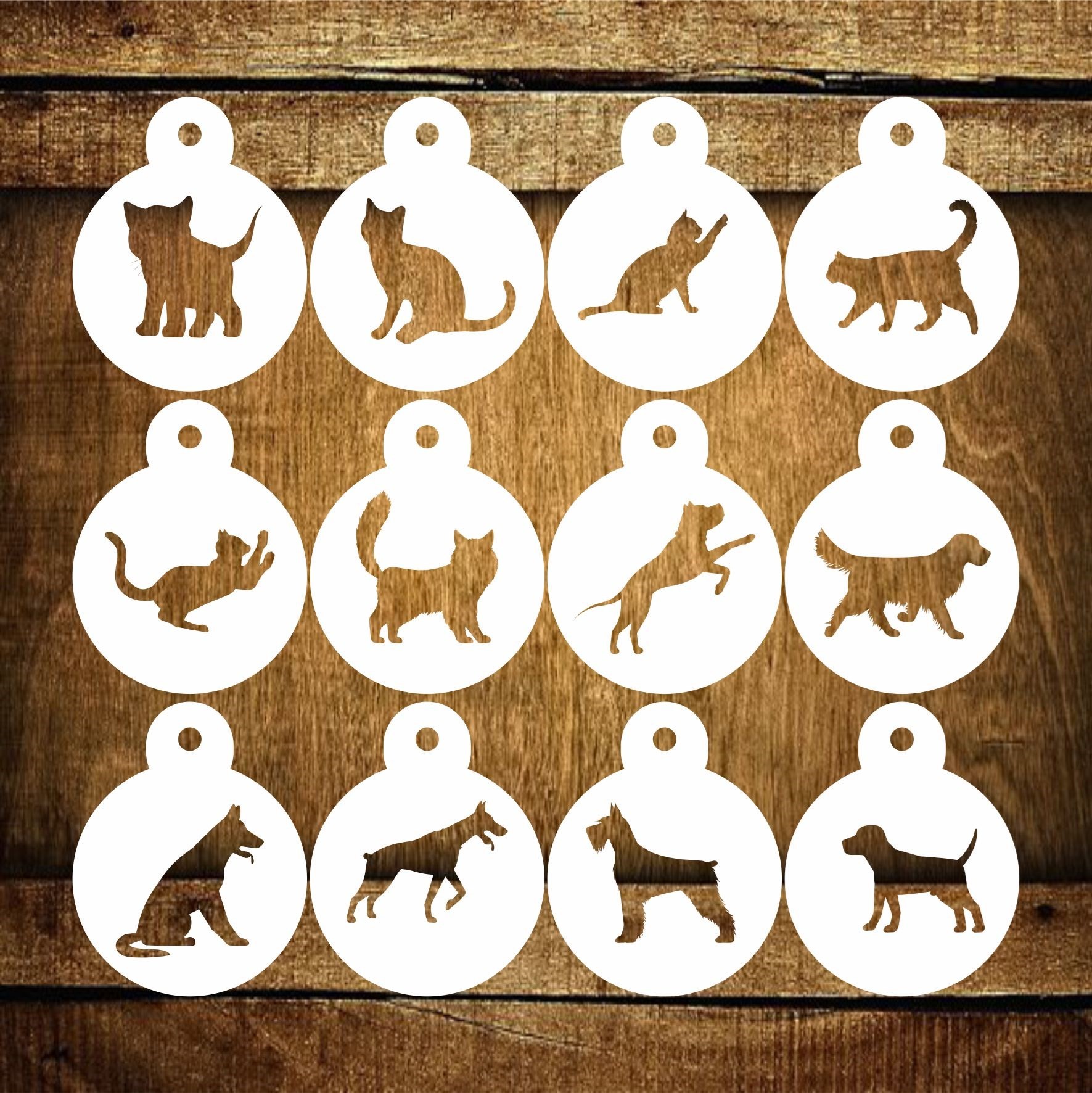 Cakes Stencil St477 Kedi, Köpek Yüz boyama,Pasta, Kurabiye, Kek Süsleme Şablonları
