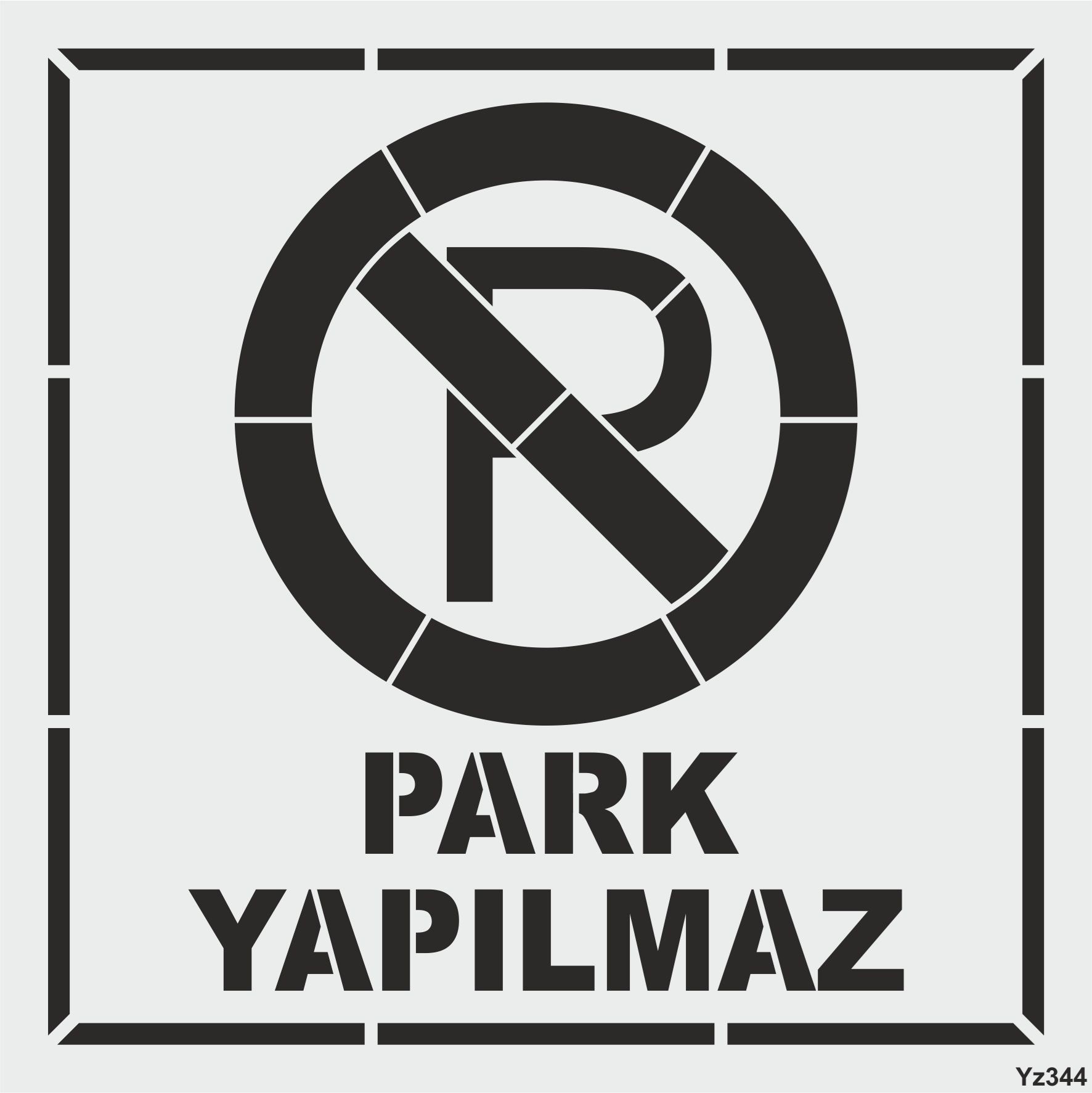 Stencil Tasarım YZ344 Park Yapılmaz- Dekoratif Duvar Ve Eşya Boyama Şablonları 