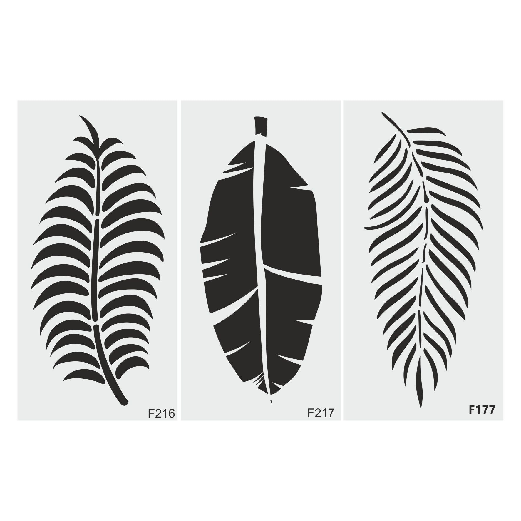 Stencil Tasarım F218, 15x30cm 3 lü SET54 - Dekoratif Duvar, Eşya, Fayans,kumaş Boyama Şablonları