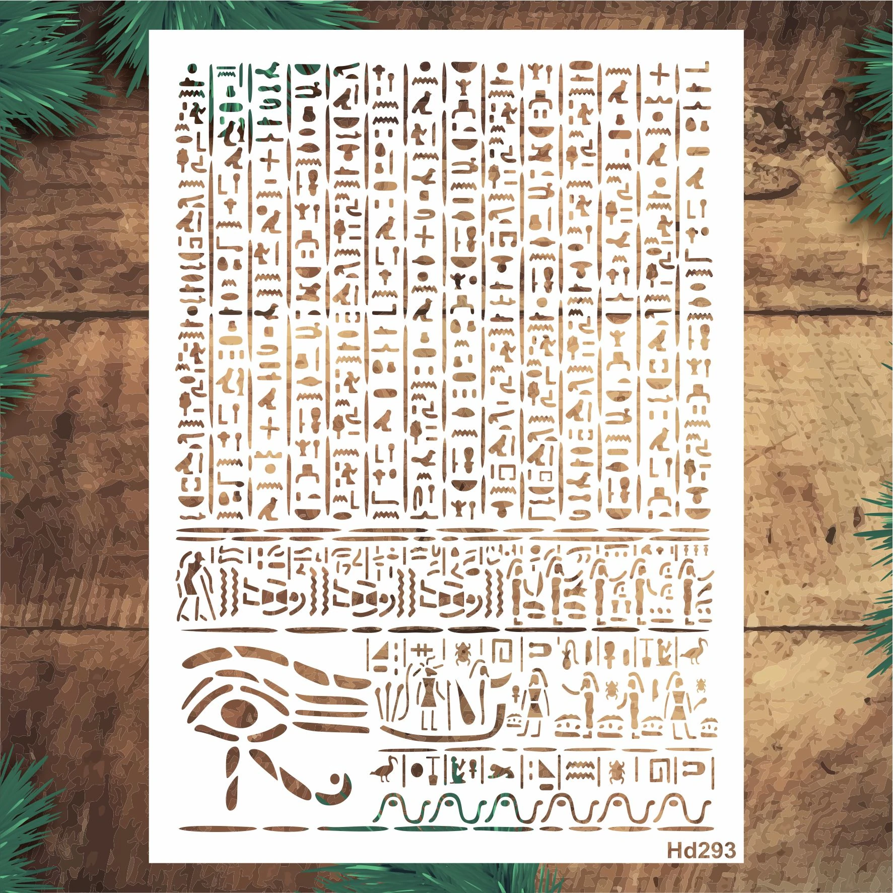 Stencil Tasarım Hd293 Aztek,- Dekoratif Duvar, Eşya,kumaş,fayans Boyama Şablonları