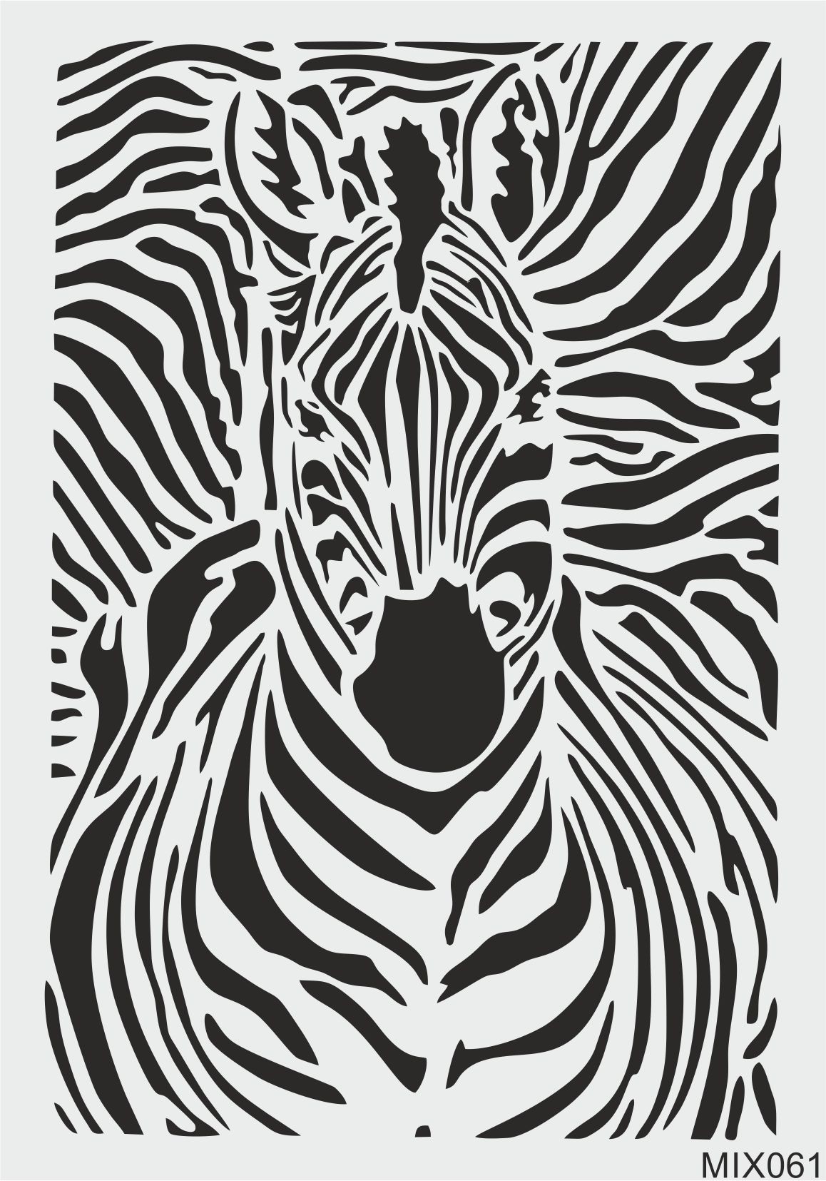 Stencil Tasarım MIX061 Zebra - Dekoratif Duvar, Eşya, Fayans,Kumaş Boyama Şablonları