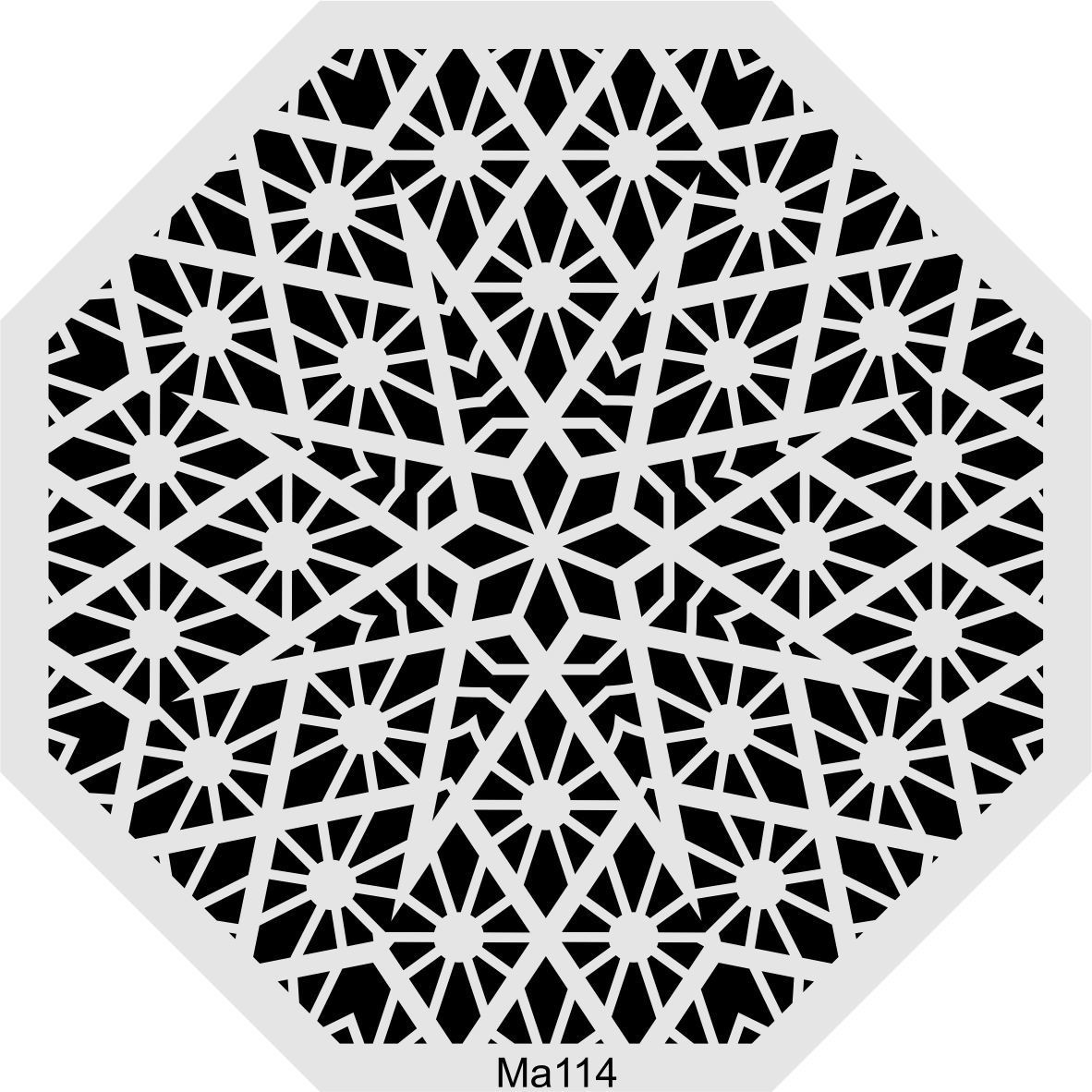 Stencil Tasarım Ma114 Geometrik Mandala Duvar Ahşap Cam Boyama Deseni