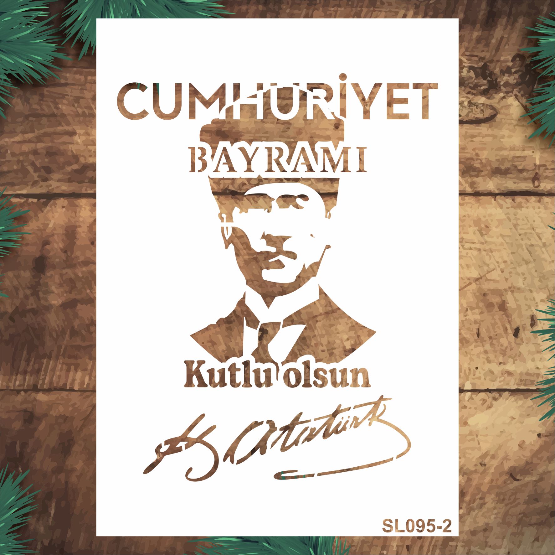 Stencil Tasarım SL095 21x30cm 3 lü CUMHURİYET BAYRAMI Seti- Desen Kalıbı, Boyama Şablonları