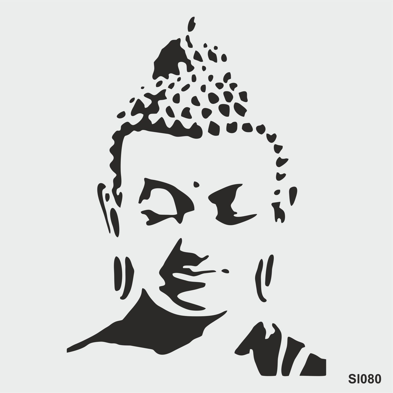 Stencil TasarıM SL080 Buddha  Duvar Ahşap Boyama Desen Kalıbı Duvar Ahşap Cam Boyama Deseni