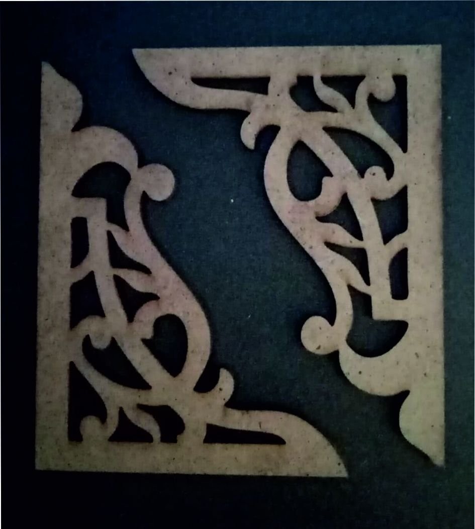 Stencil Tasarım C121 Köşe 20 Cm Duvar Ahşap Cam Boyama Deseni