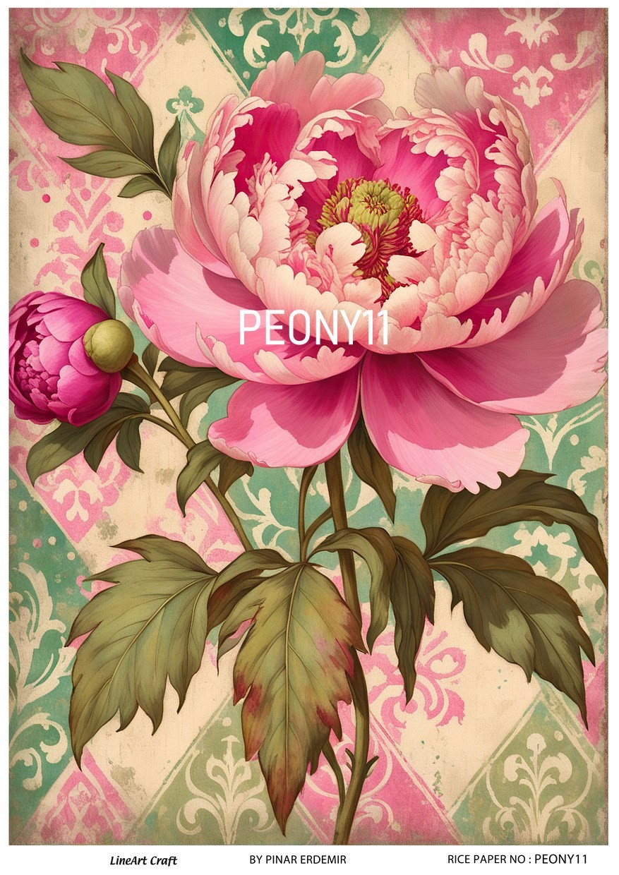 Lineart Pirinç Dekopaj Kağıdı PEONY11 29X42cm