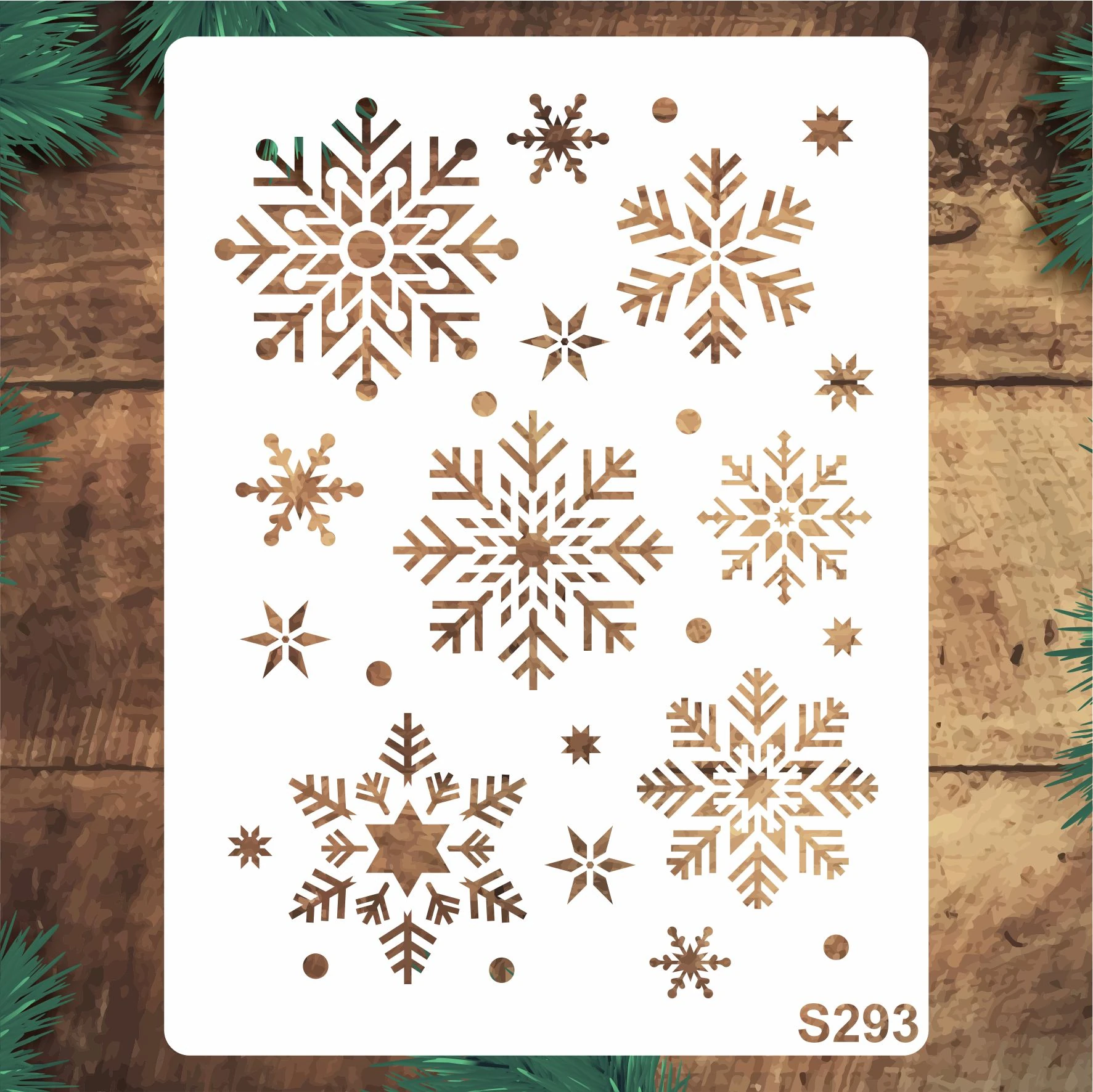 Stencil Tasarım S293 Kar Tanesi- Dekoratif Duvar, Eşya,kumaş,fayans Boyama Şablonları