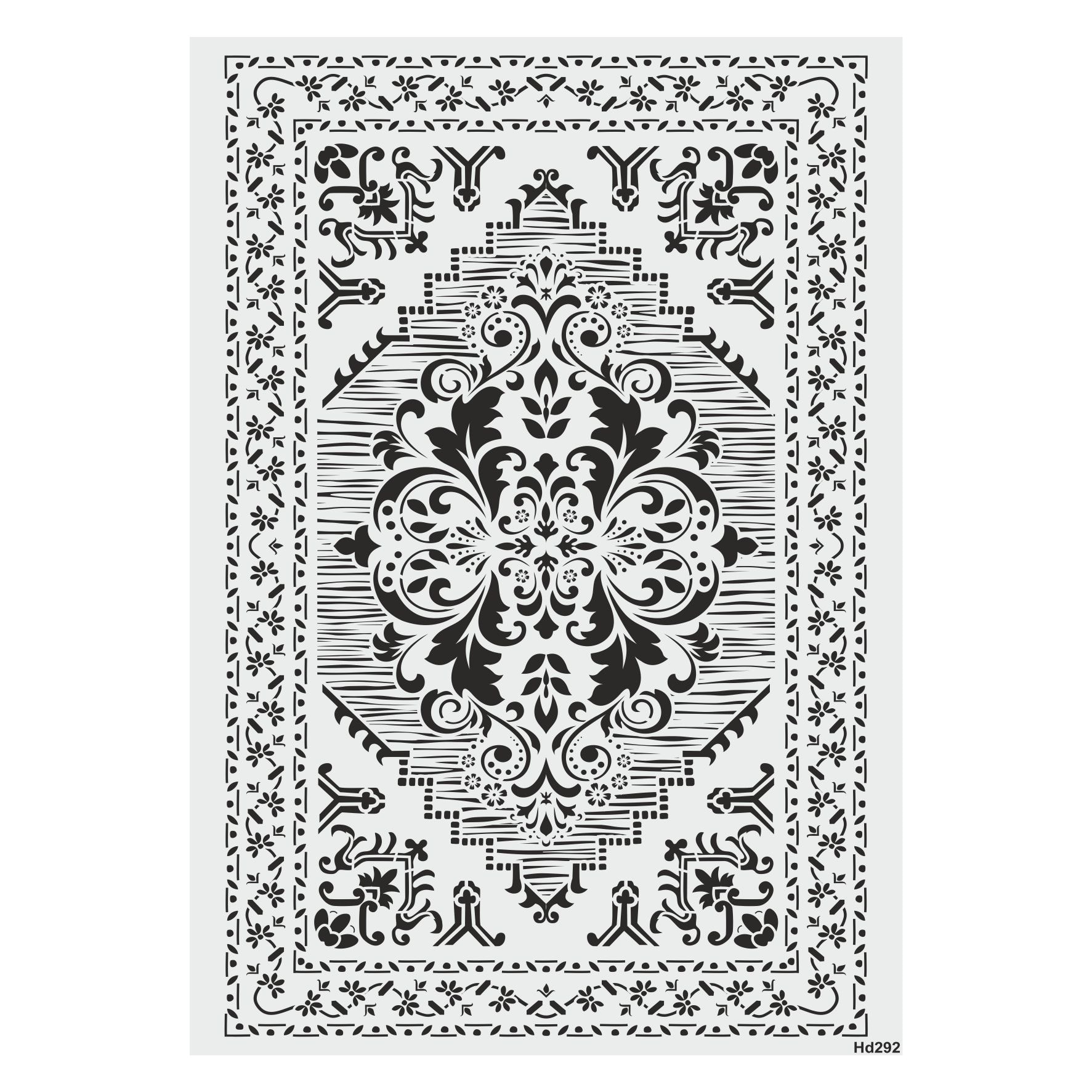Stencil Tasarım Hd292 Kilim- Dekoratif Duvar, Eşya,kumaş,fayans Boyama Şablonları