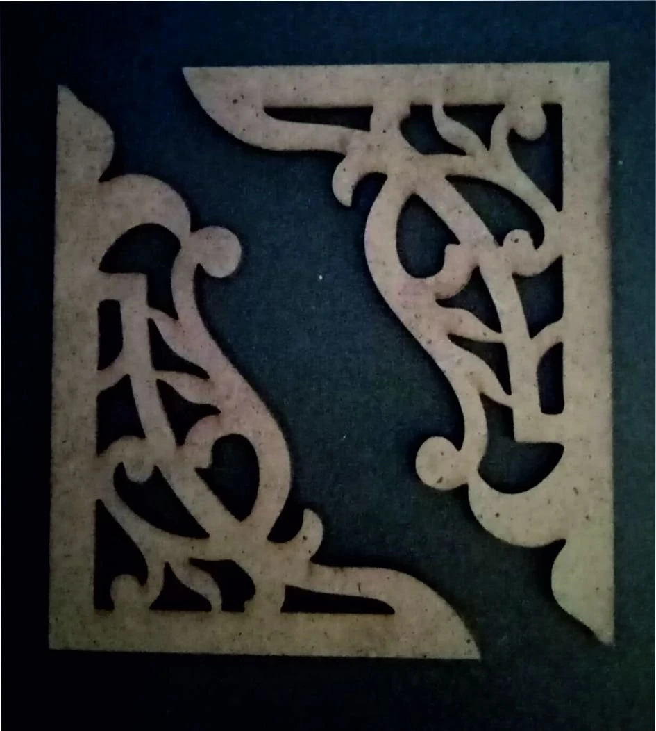 Stencil Tasarım C121 Köşe 25 Cm Duvar Ahşap Cam Boyama Deseni