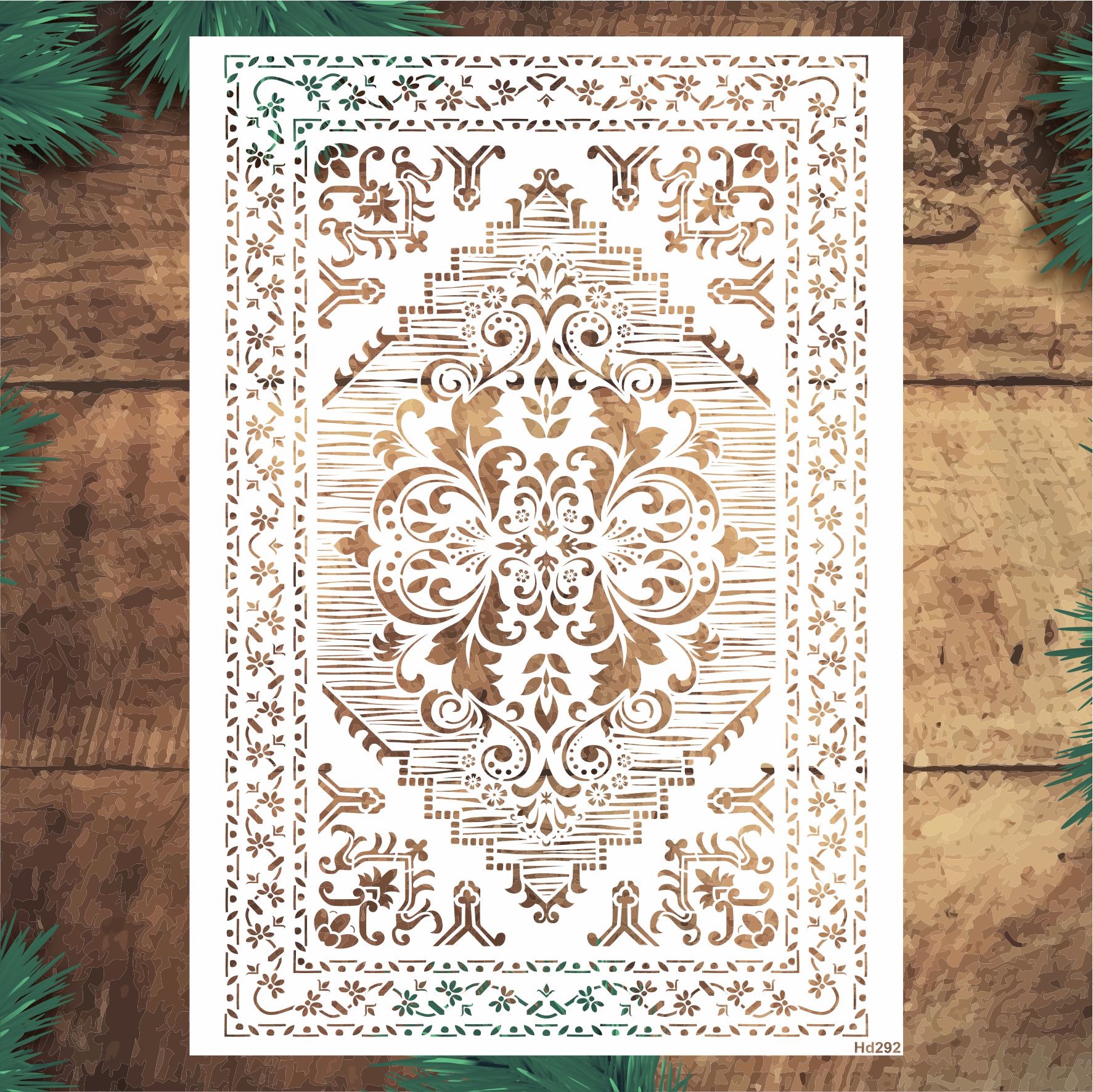 Stencil Tasarım Hd292 Kilim- Dekoratif Duvar, Eşya,kumaş,fayans Boyama Şablonları