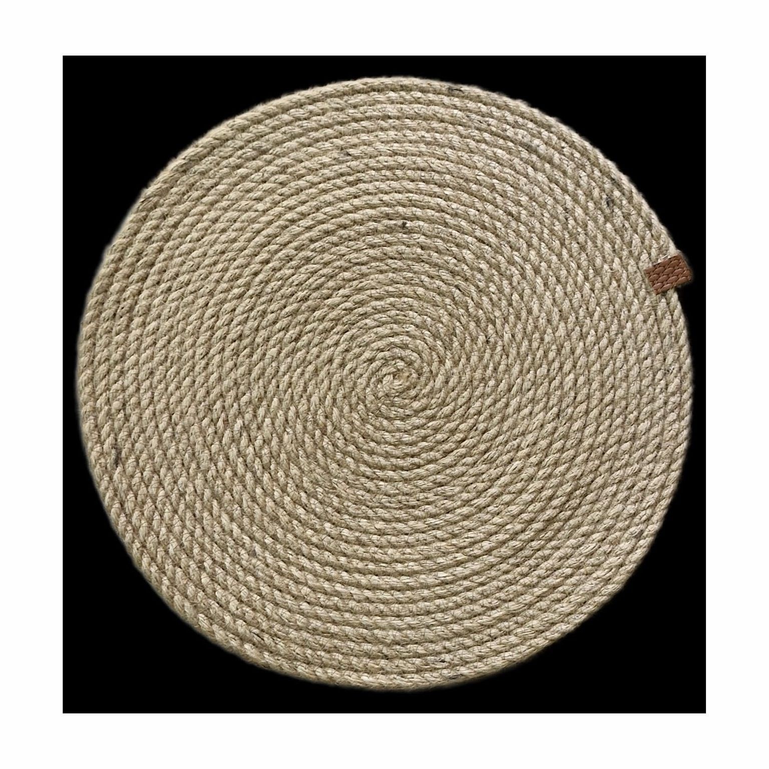 Doğal Jüt İp Makine Dikişli  2 li Supla Seti 35x35cm