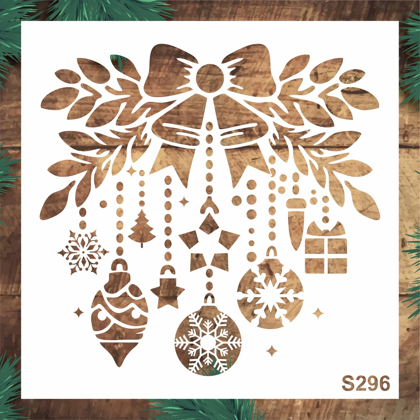 Stencil Tasarım S296- Yeniyıl ,Duvar, Eşya,kumaş,fayans Boyama Şablonları