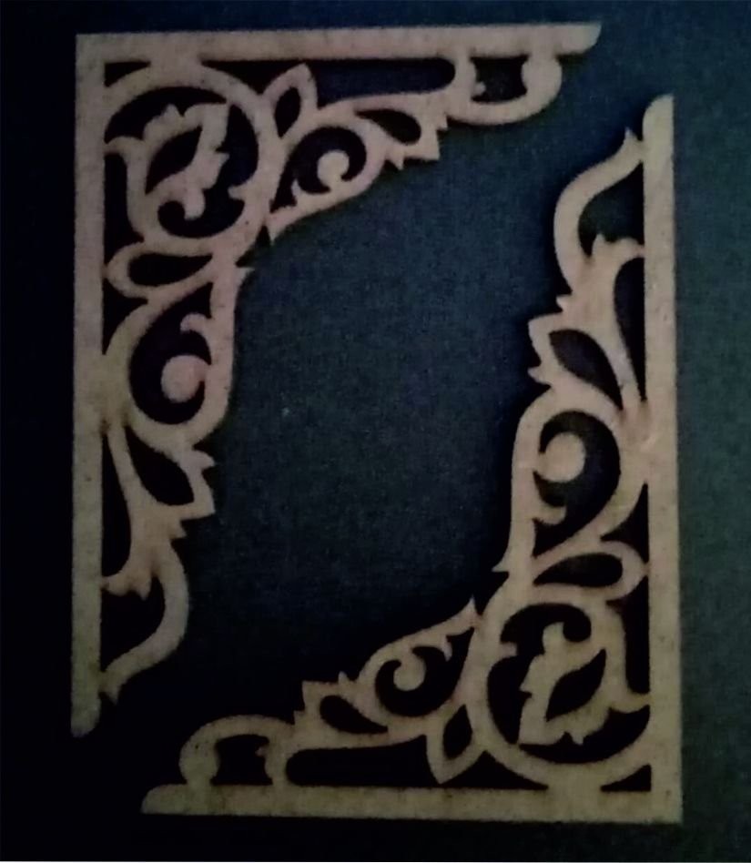 Stencil Tasarım C120 Köşe 20 Cm Duvar Ahşap Cam Boyama Deseni