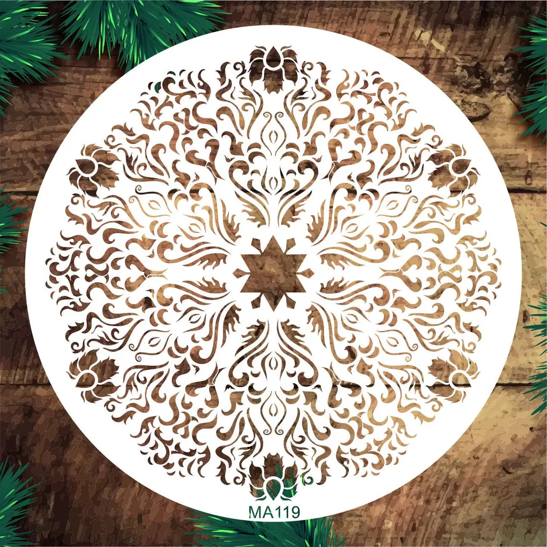 アート・デザイン・音楽 camdeleon Exterior.01 Custom Print MA119 Mandala Stencil Şablonu | Stencil Tasarım