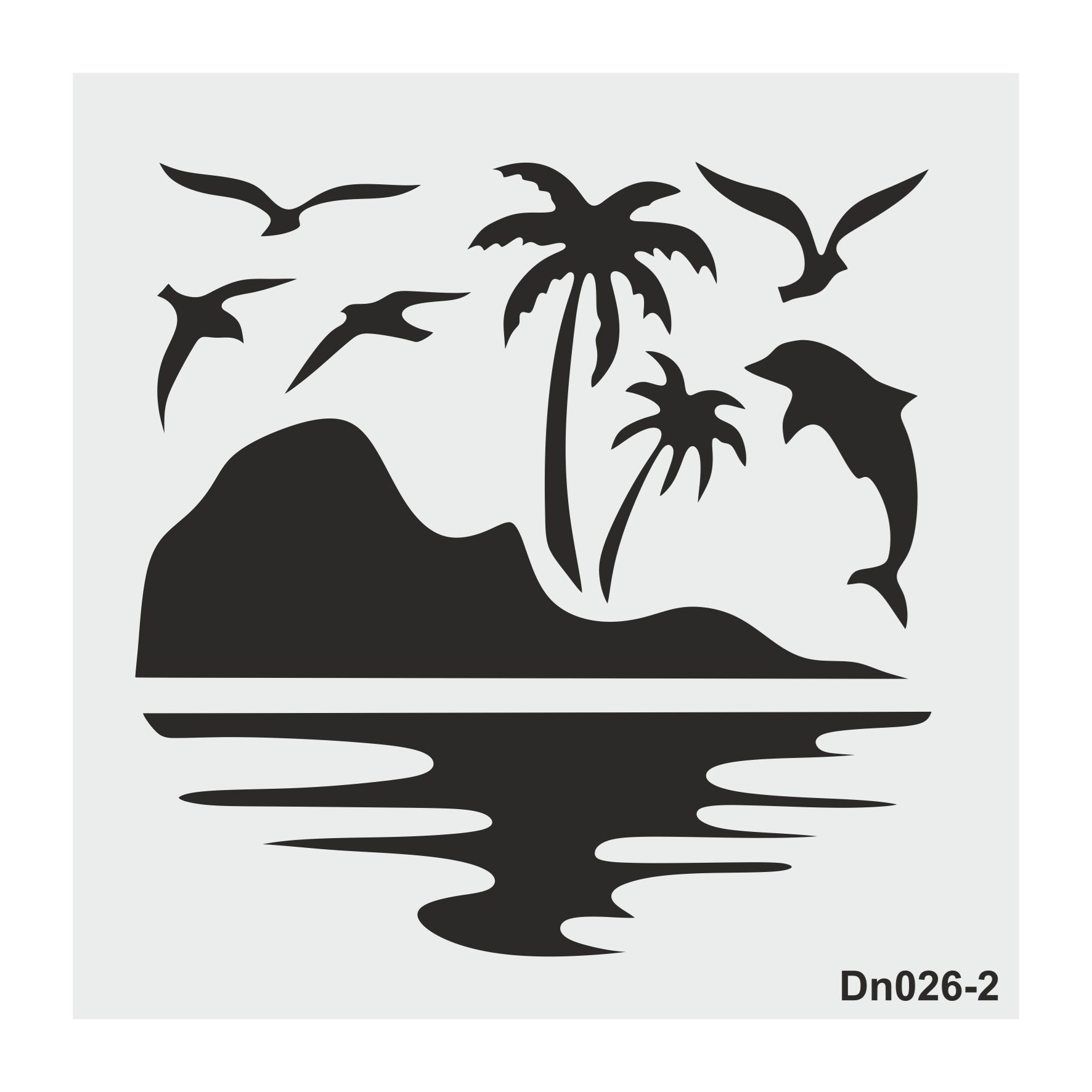 Stencil Tasarım DN026 Deniz Temalı , 20X20cm , 4 lü  stencil seti  SET:44   Duvar Ahşap Boyama Desen