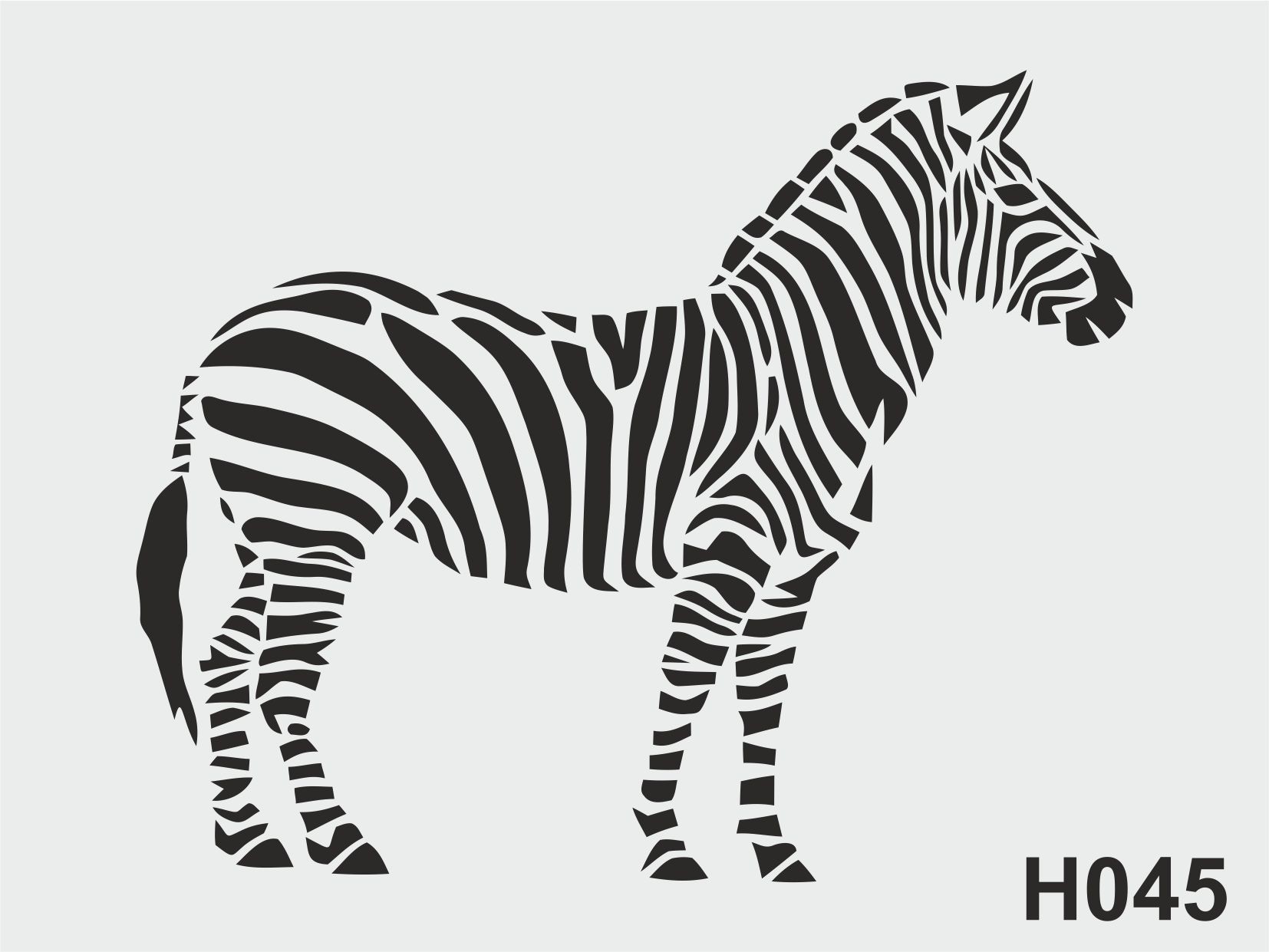 Stencil Tasarım H045 Zebra- Dekoratif Duvar, Eşya, Fayans,Kumaş Boyama Şablonları