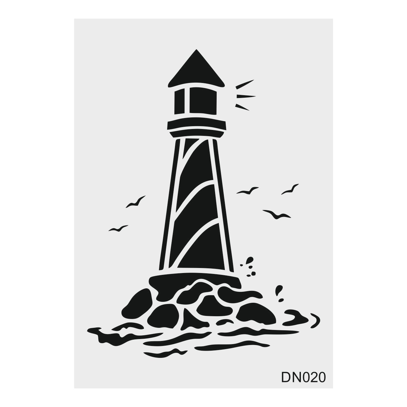 Stencil Tasarım DN020 Deniz Feneri- Dekoratif Duvar Fayans Ve Eşya Boyama Şablonları
