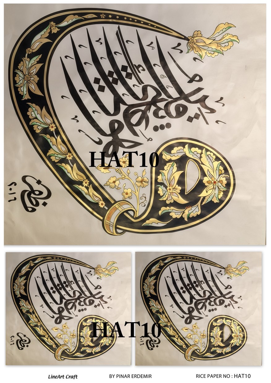 LİNEART PİRİNÇ DEKOPAJ KAĞIDI HAT10 Hat Serisi 29x42cm