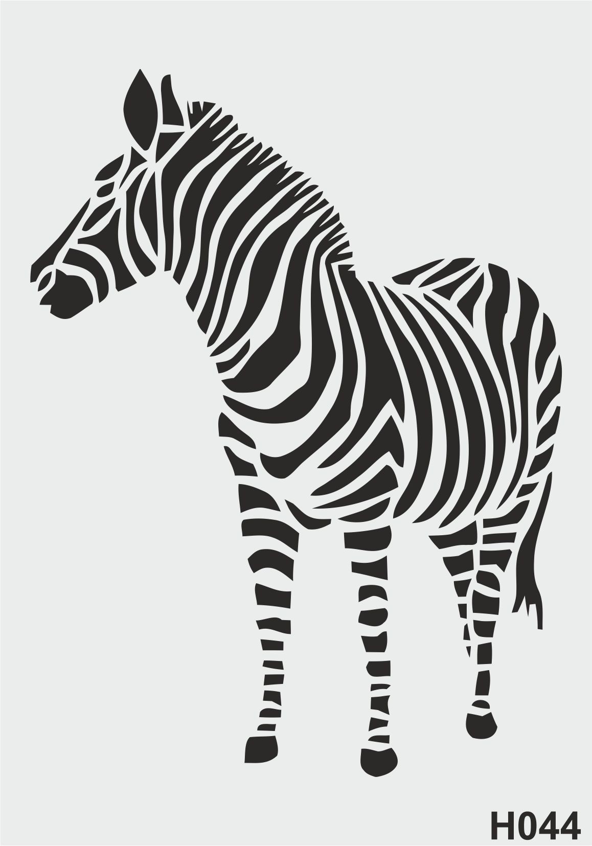 Stencil Tasarım H044 Zebra- Dekoratif Duvar, Eşya, Fayans,Kumaş Boyama Şablonları