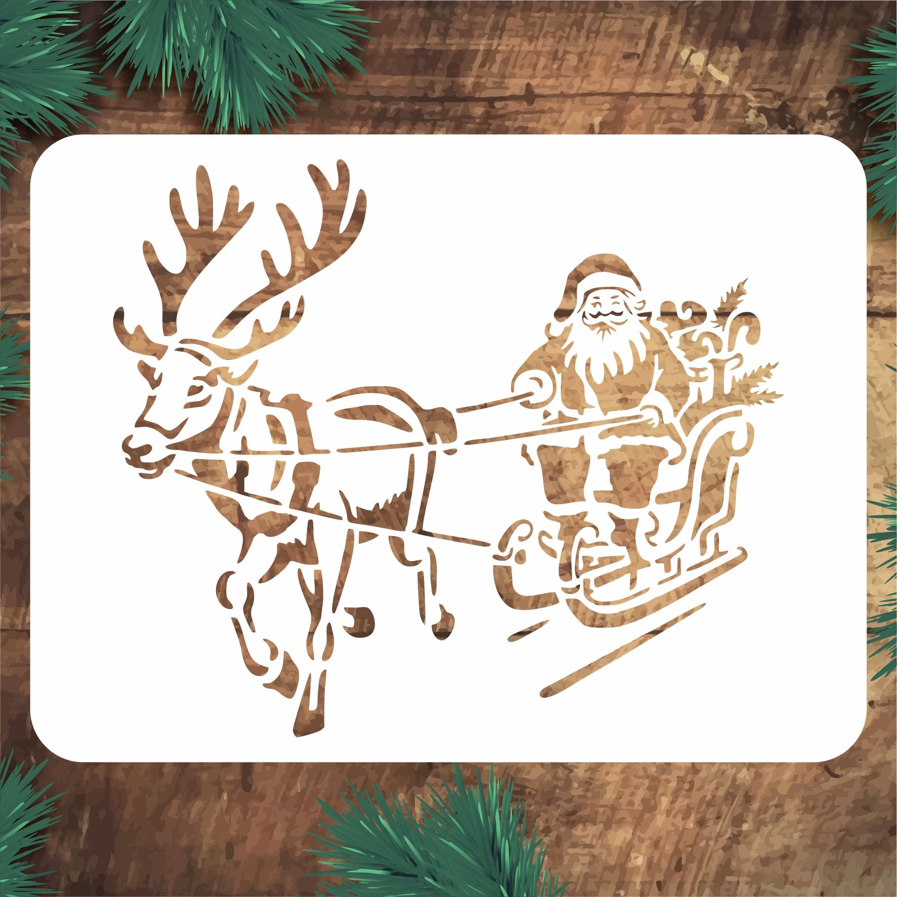 Stencil Tasarım S292 Noel Baba- Dekoratif Duvar, Eşya,kumaş,fayans Boyama Şablonları