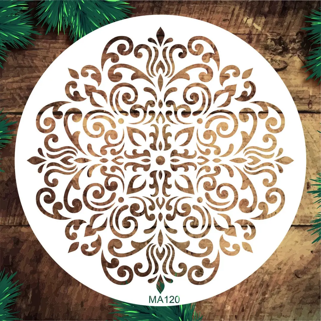 MA120 Mandala Stencil Şablonu | Stencil Tasarım