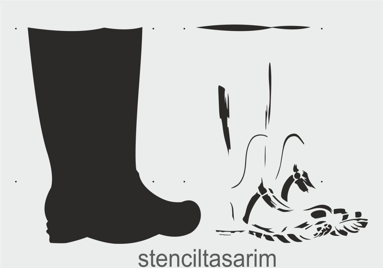 Stencil Tasarım By063 Çizme Duvar Ahşap Cam Boyama Deseni