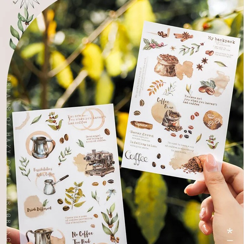 2 Adet Scrapbook Coffee Rub on - Transfer Baskı Sticker Set