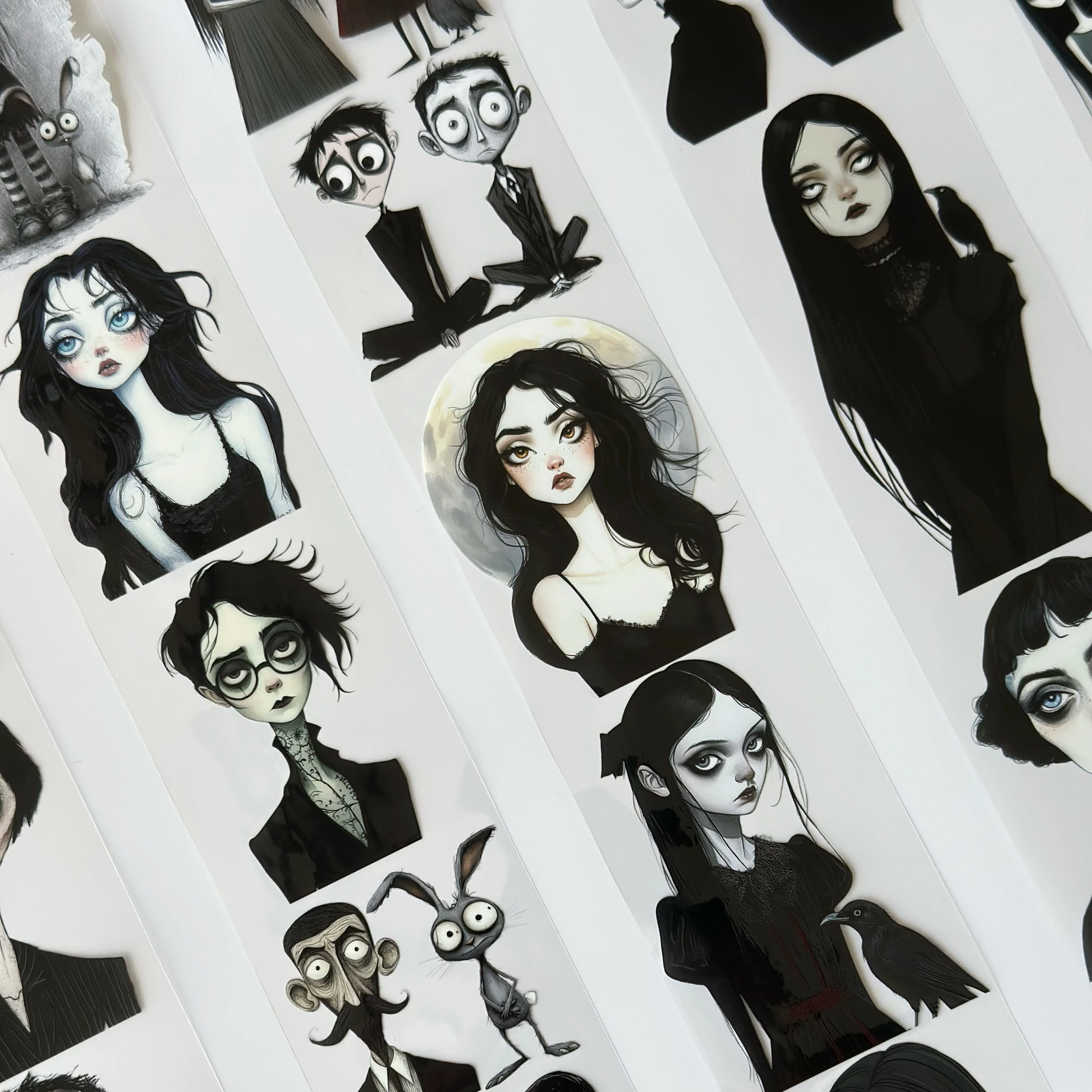 Gothic Family Pet Tape – Dark Aesthetic Characters, Tim Burton Style Art, Creepy Cute Halloween Tape, Tax Included – SRP163