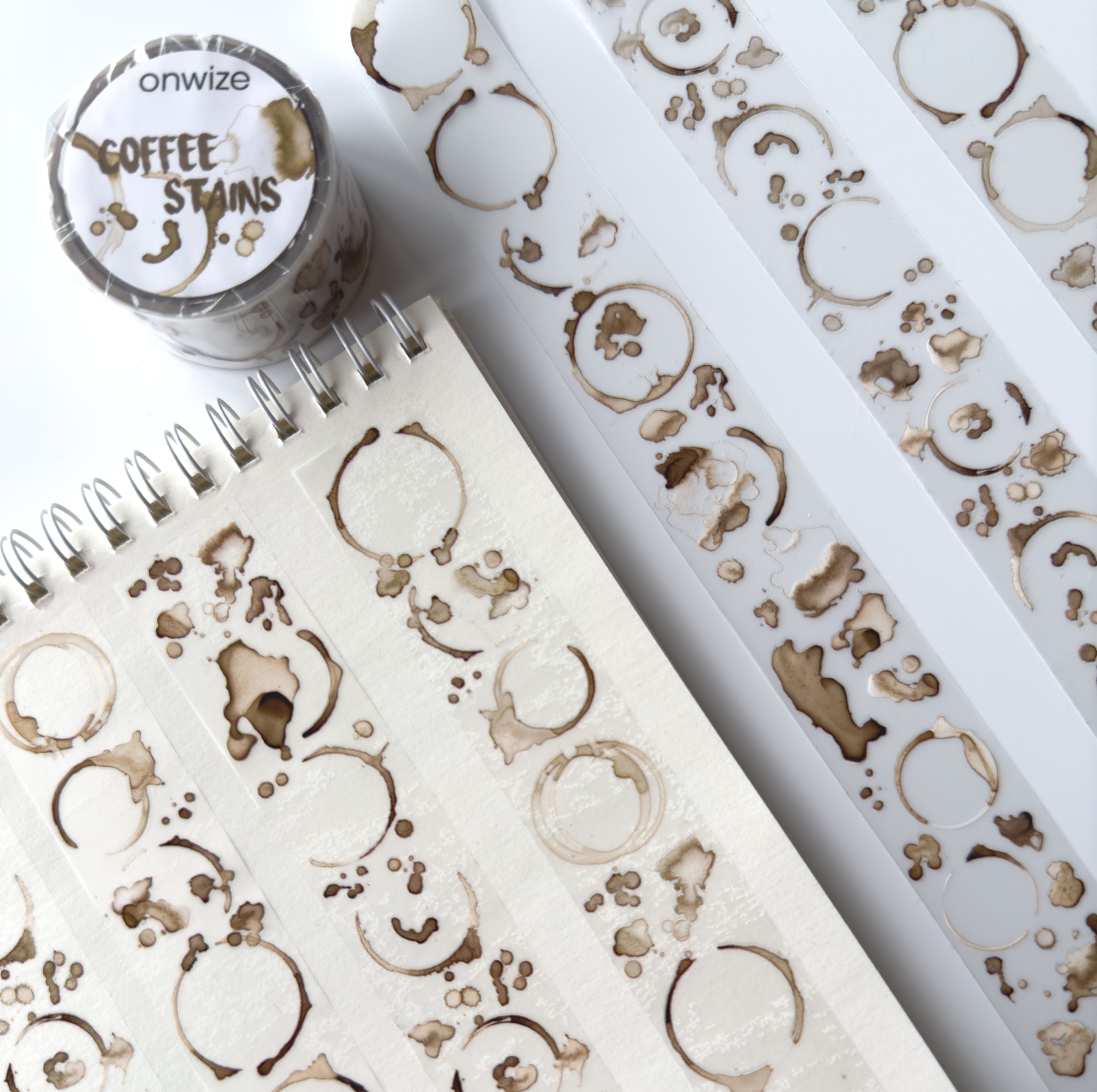 Scrapbook New Coffee Stains-Matte Oil Tape