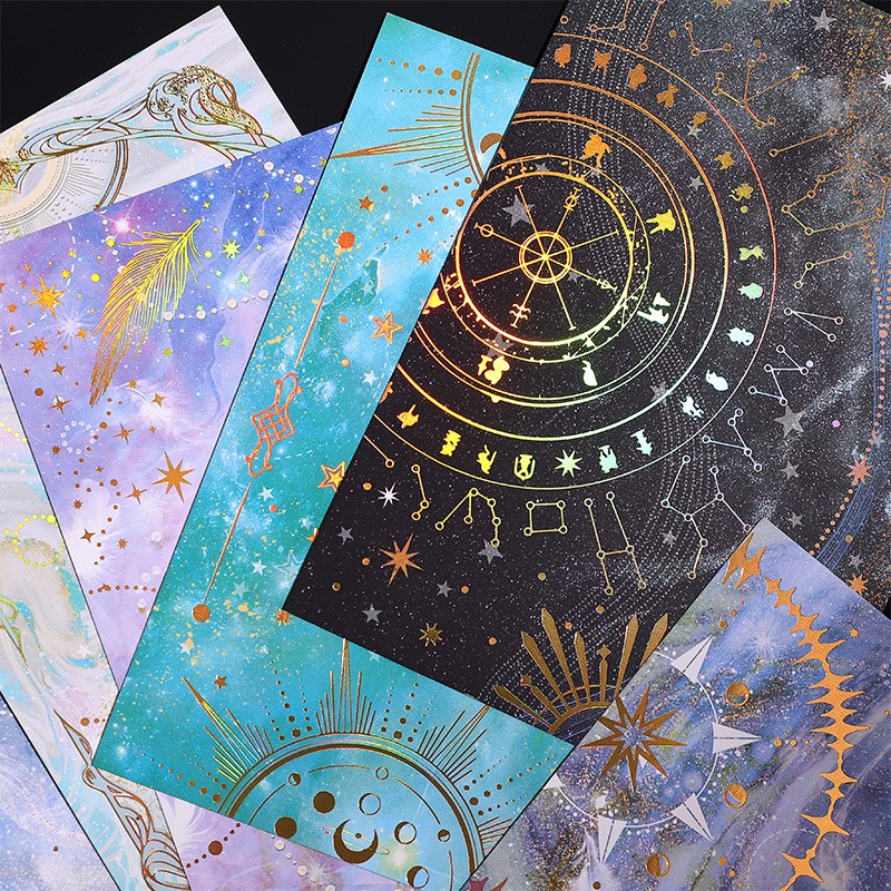 15 Pcs Scrapbook Hologram Decorative Cardboard Paper Set