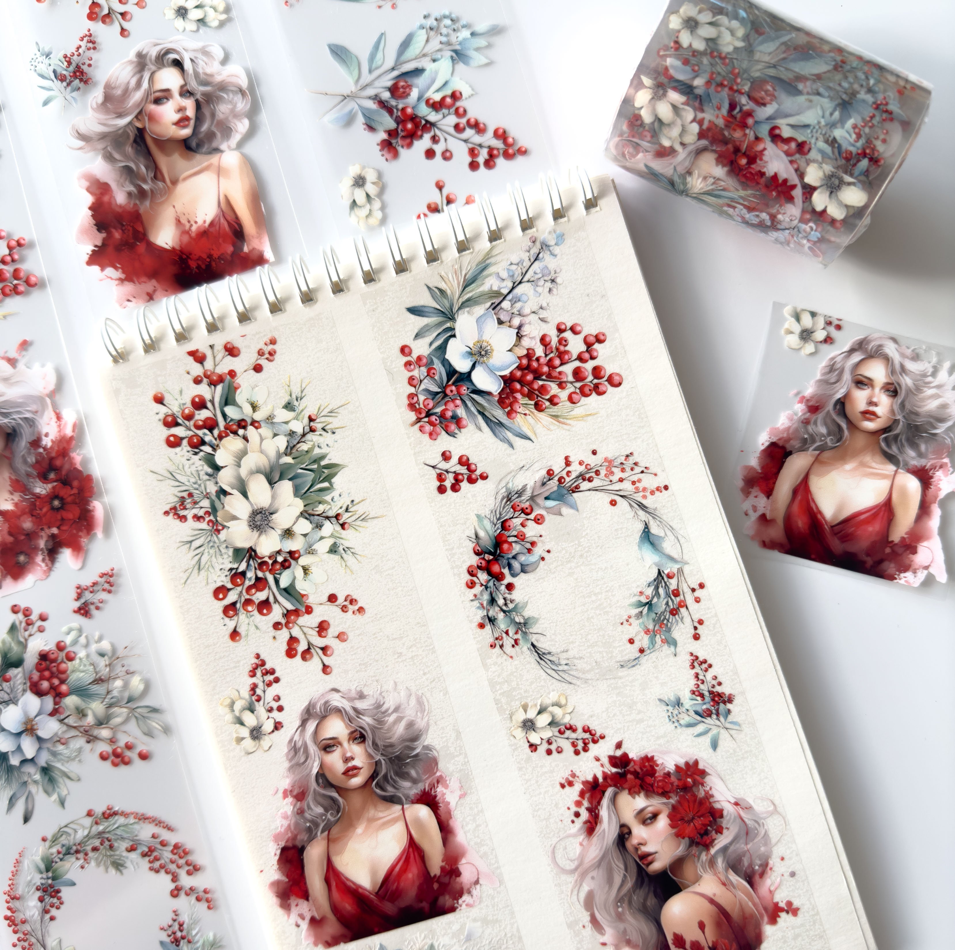 Scrapbook Frozen Red Beauty - 3D Crystal Oil Tape