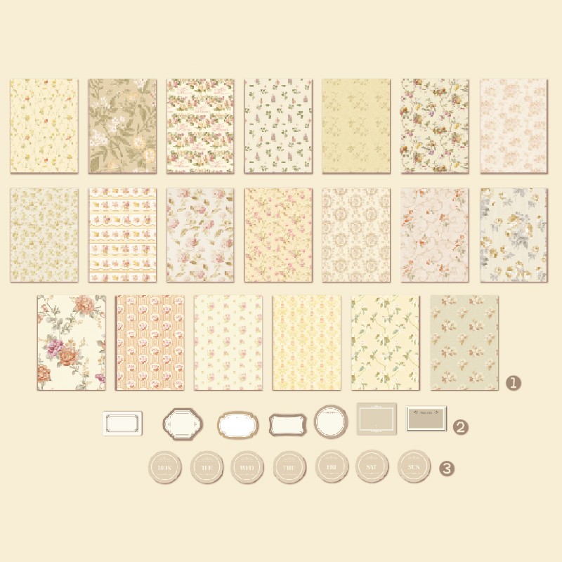 (40 Pcs) Scrapbook Vintage Journal Decoupage Paper - Sticker Set