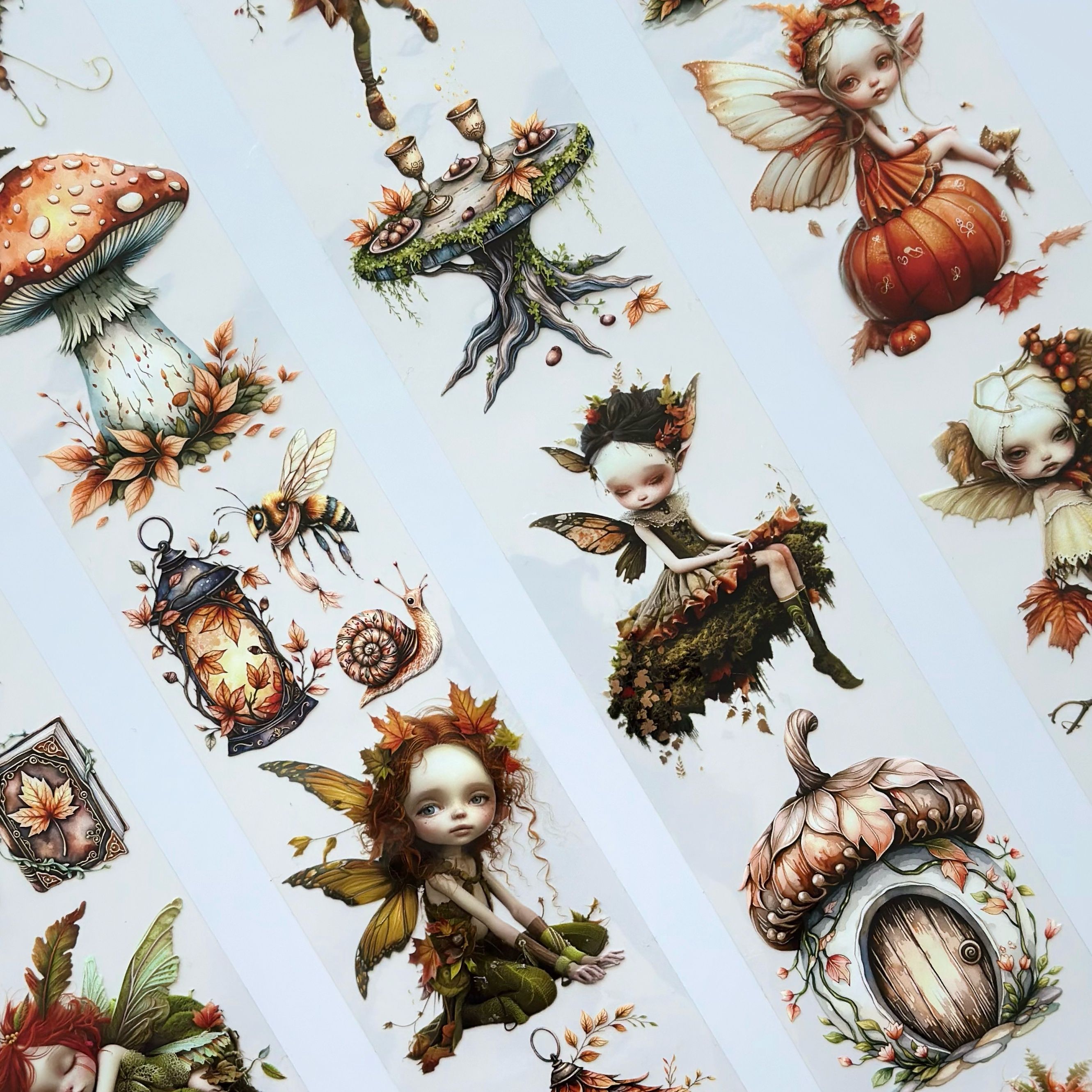 Fairy Dust Oil PET Tape – Autumn Forest Fairy Scrapbook Roll – Whimsical 7cm Sticker – SRP133