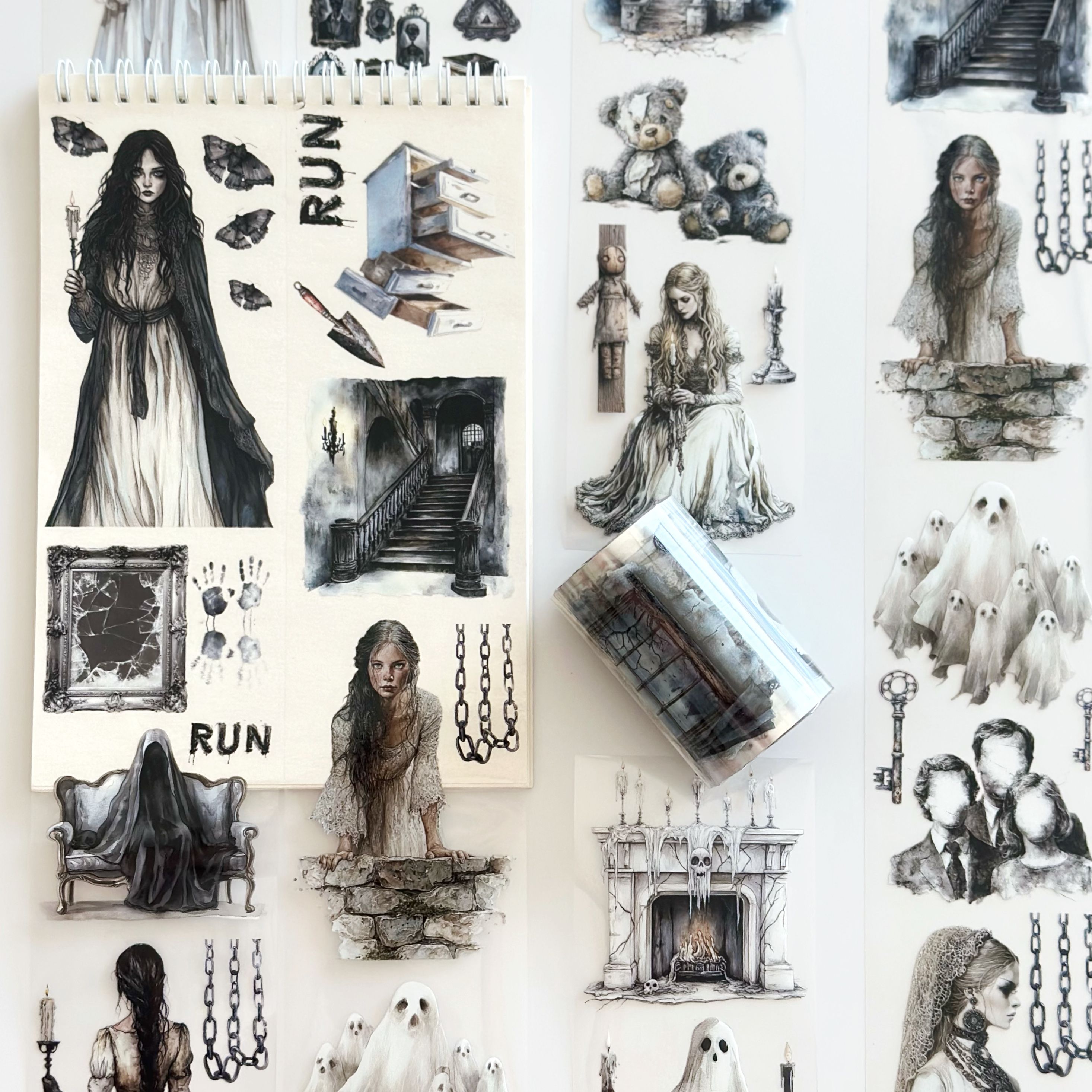 Voices in the Mansion PET Tape – Gothic Scrapbooking, Haunted Journaling, Spooky Crafts – Tax Included – SRP151