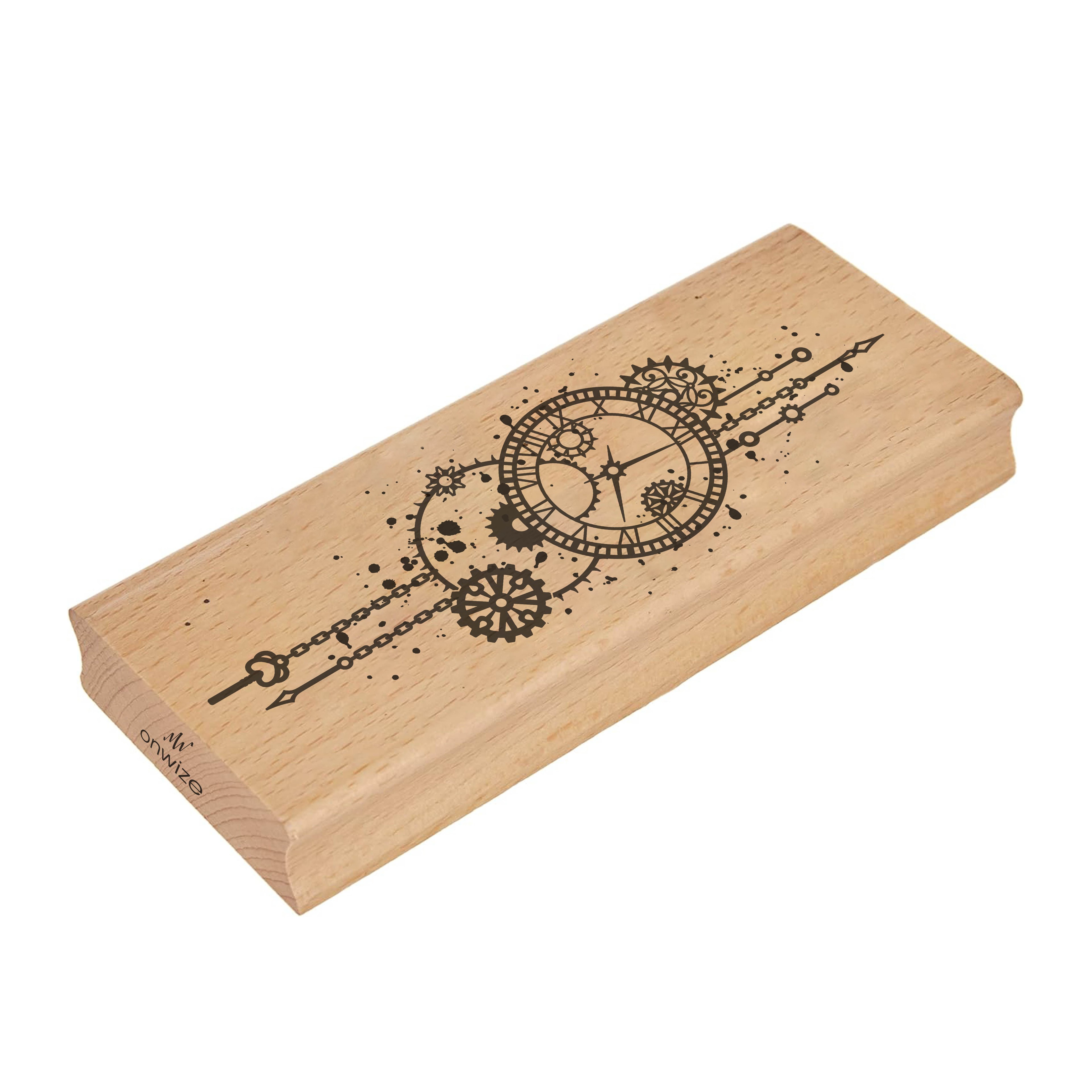 Scrapbooking 'Steamworld' Wooden Stamp 60x150x20 mm