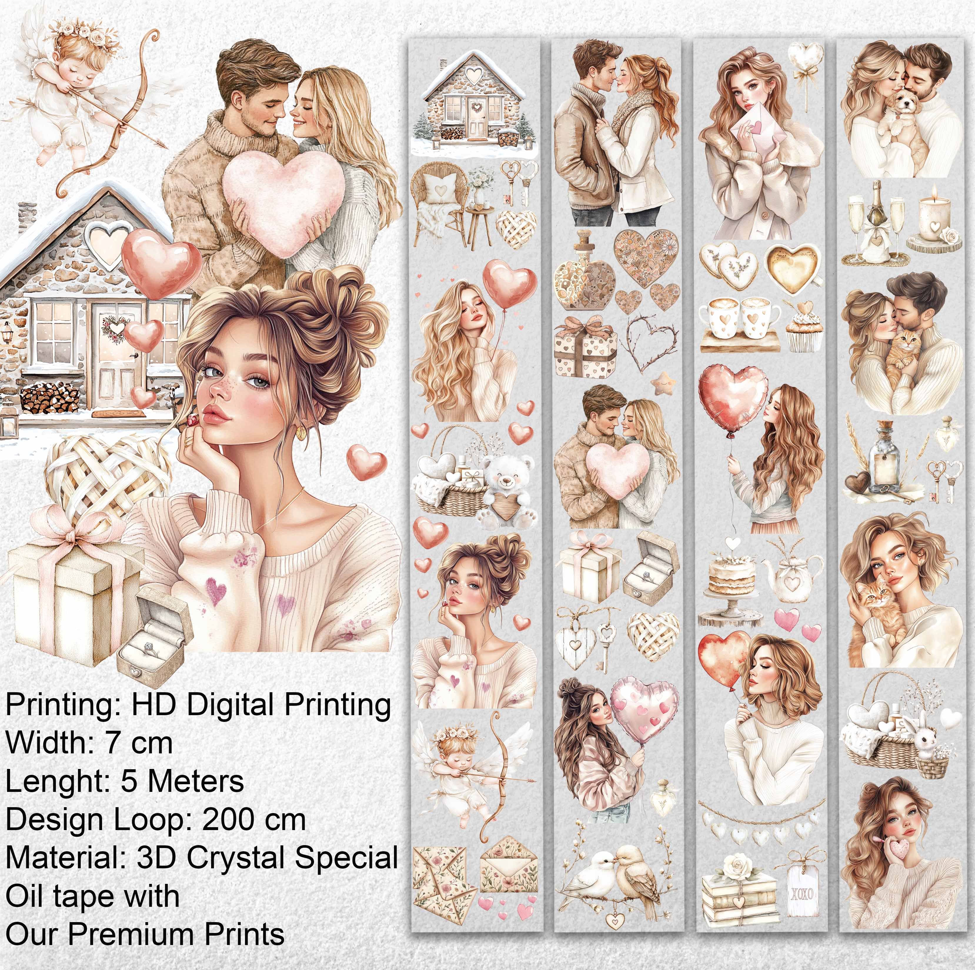 Scrapbook Love Story -3D Crystal Special Oil tape