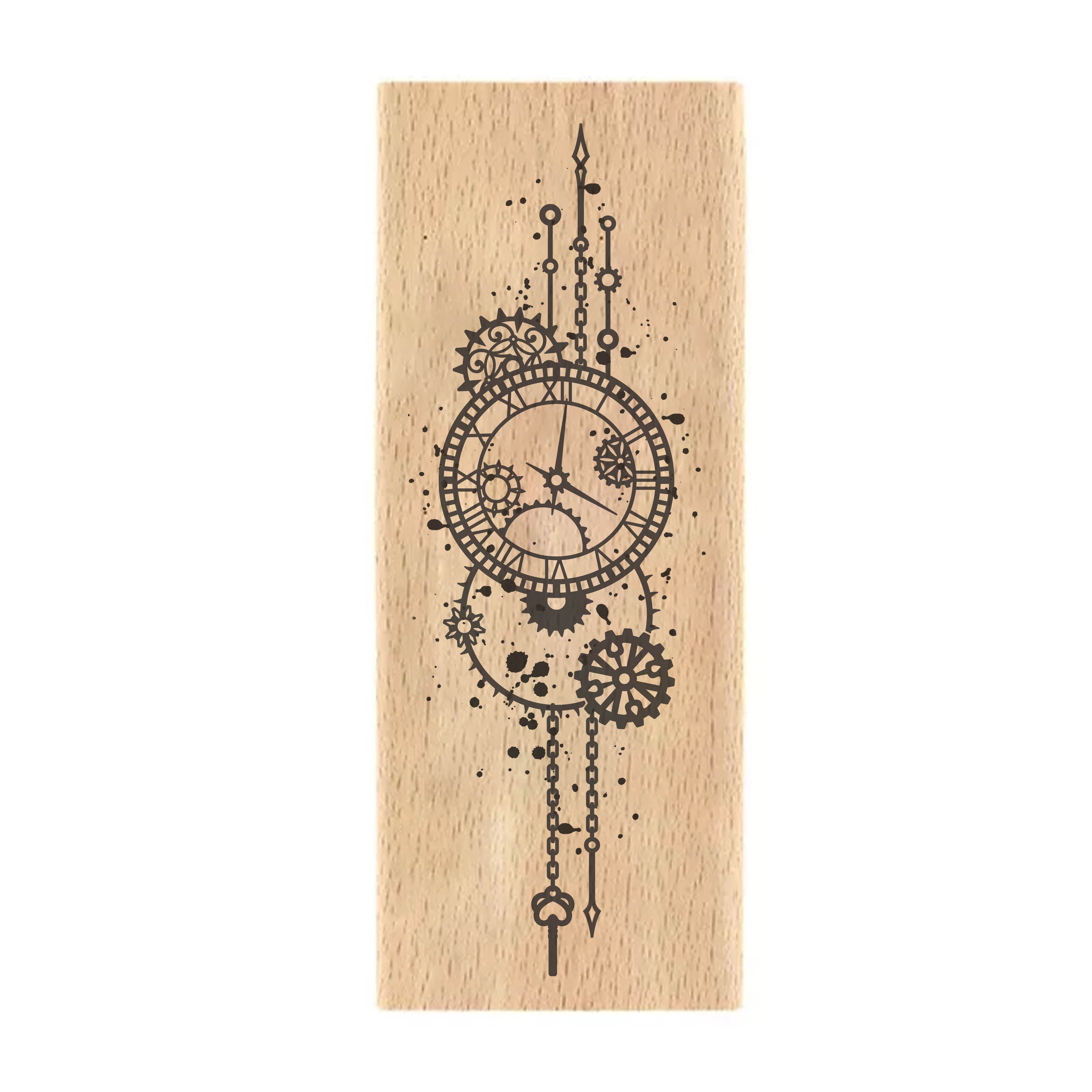 Scrapbooking 'Steamworld' Wooden Stamp 60x150x20 mm