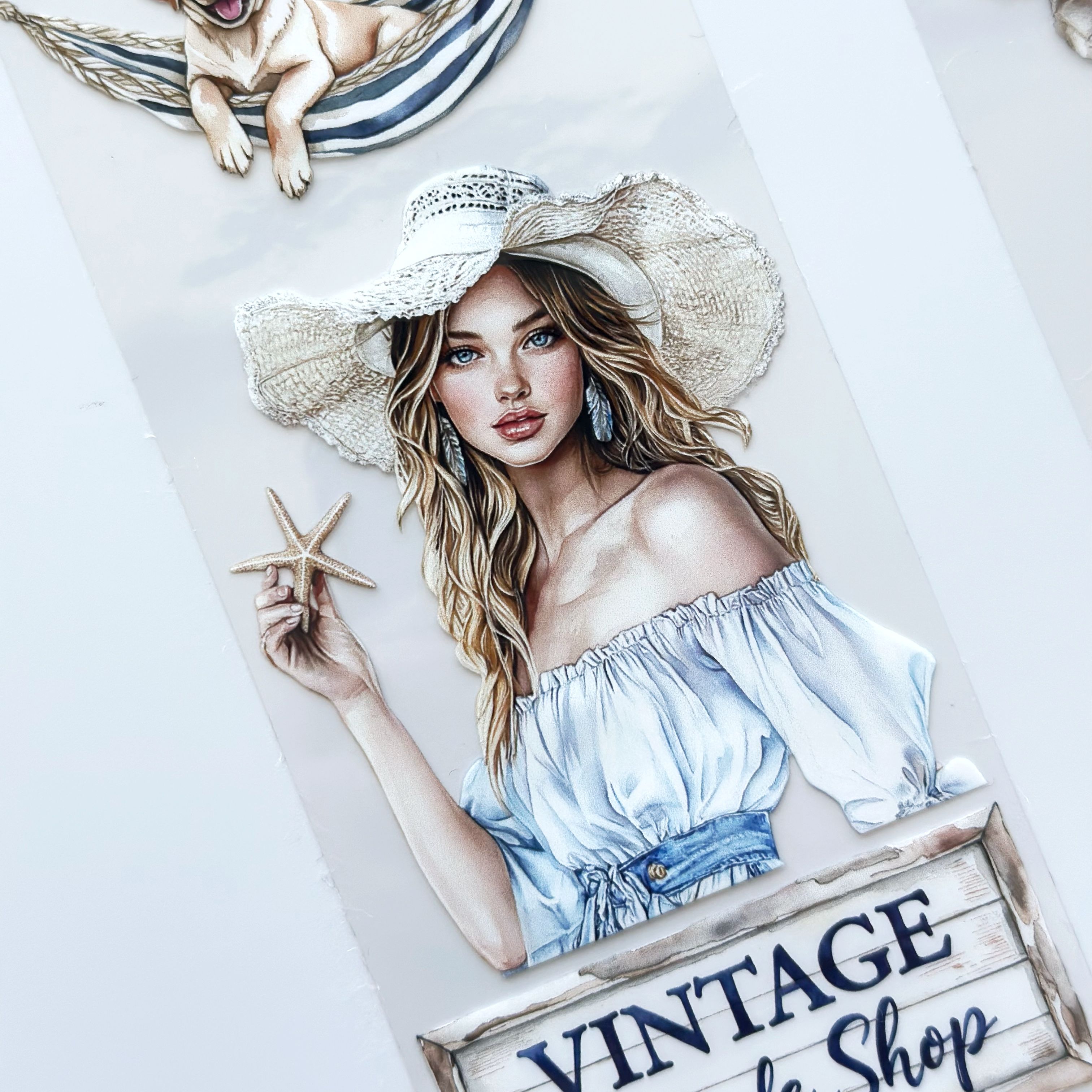 The Story of Waves Oil PET Tape – Coastal Girl Sticker Roll – Nautical Scrapbook Tape 7cm – SRP138