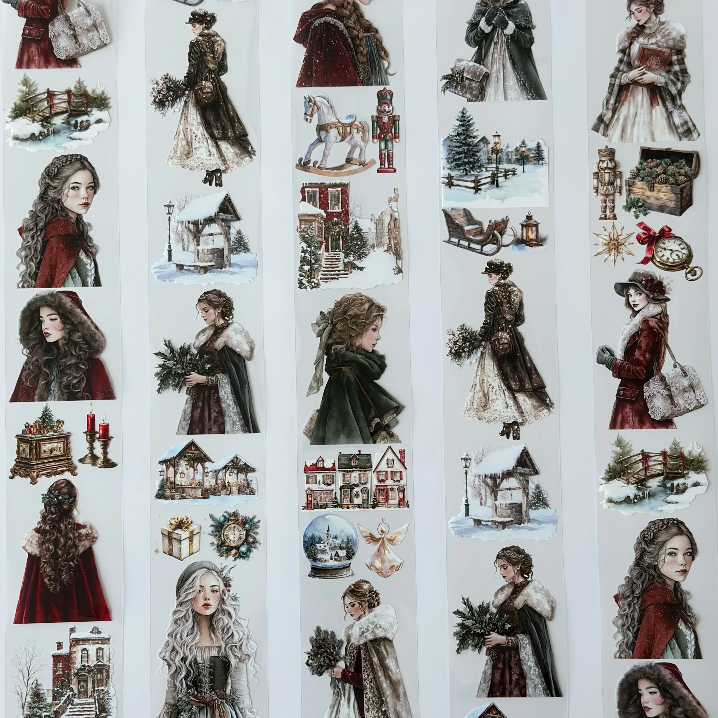 Victorian Christmas Pet Tape – Vintage Holiday Women, Snowy Winter Town, Classic Christmas Aesthetic, Tax Included – SRP165