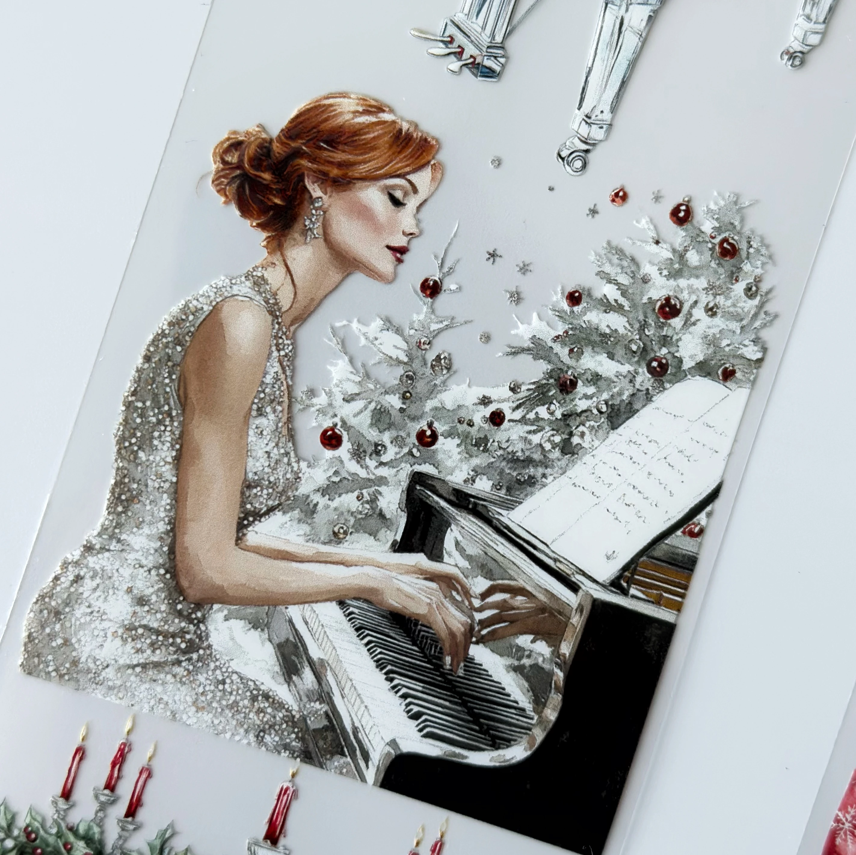 Christmas Harmony Pet Tape – Elegant Holiday Girls, Cozy Piano Scene, Red & Green Christmas Aesthetic, Tax Included – SRP162