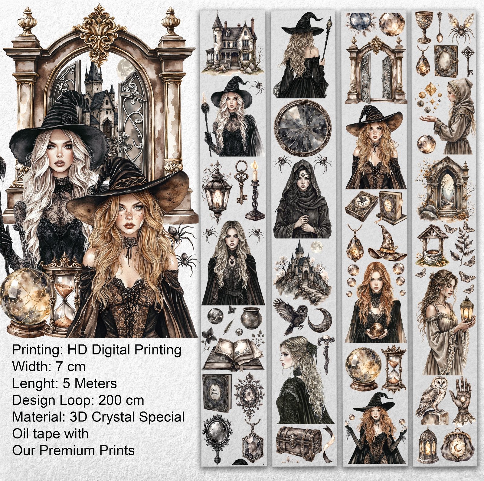 Origin Witches PET Tape – Gothic Scrapbooking, Witchy Journaling, Halloween Crafts – Tax Included – SRP153