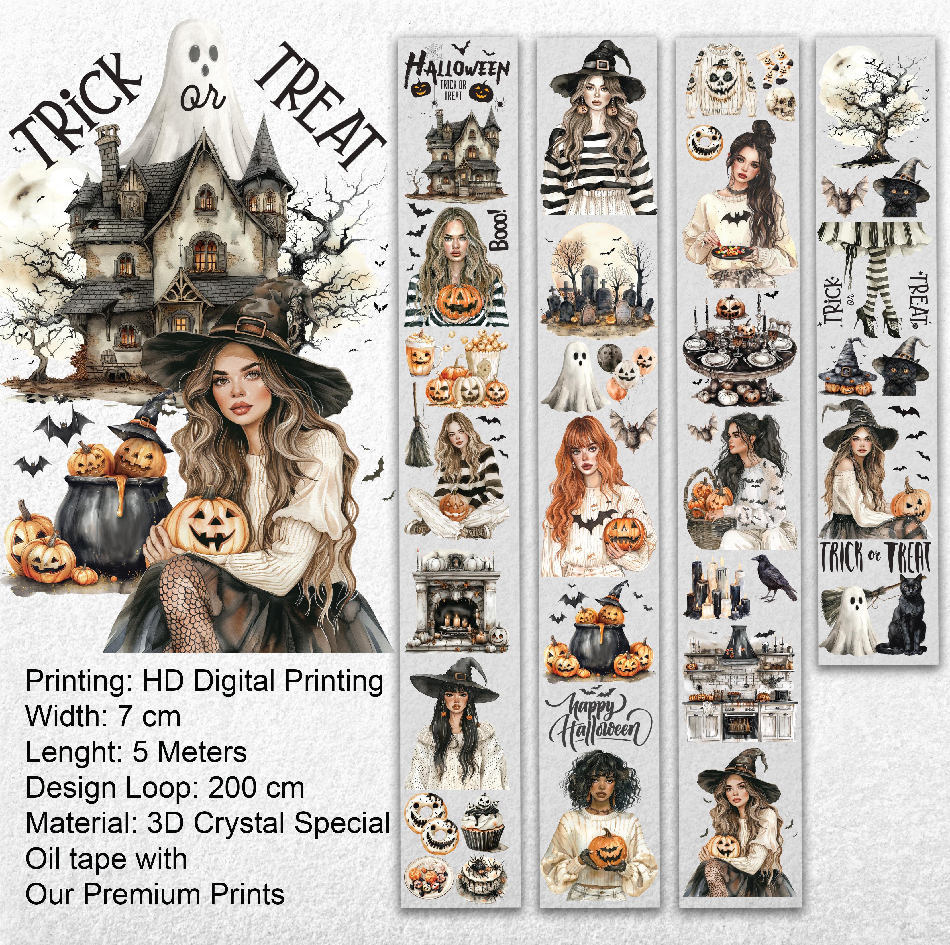 Scrapbook 'Trick or Treat' -3D Crystal Special Oil tape