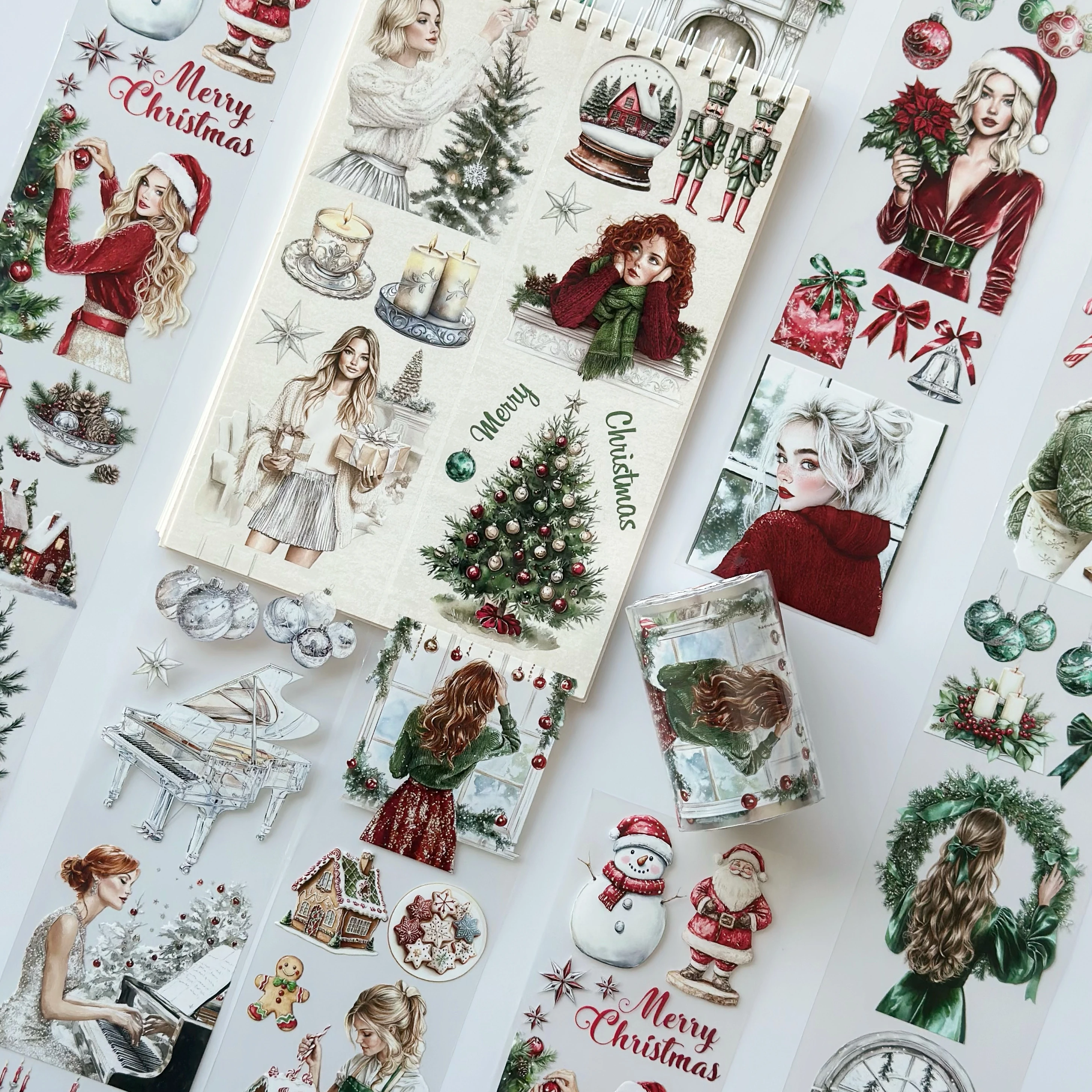 Christmas Harmony Pet Tape – Elegant Holiday Girls, Cozy Piano Scene, Red & Green Christmas Aesthetic, Tax Included – SRP162